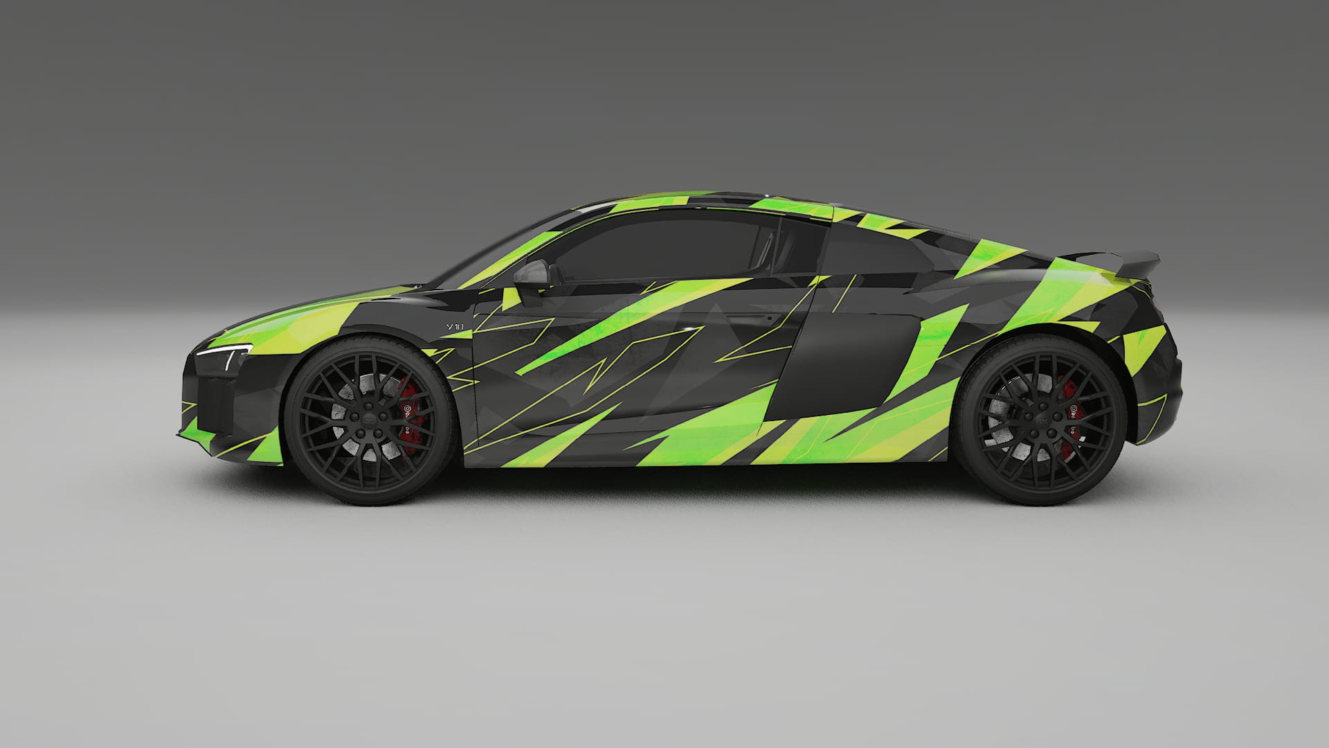 Audi R8 typ-4S prefacelift NINJA TURTLES – Designový Wrap PPF Fólie na auto - tisknutelný polyuretan