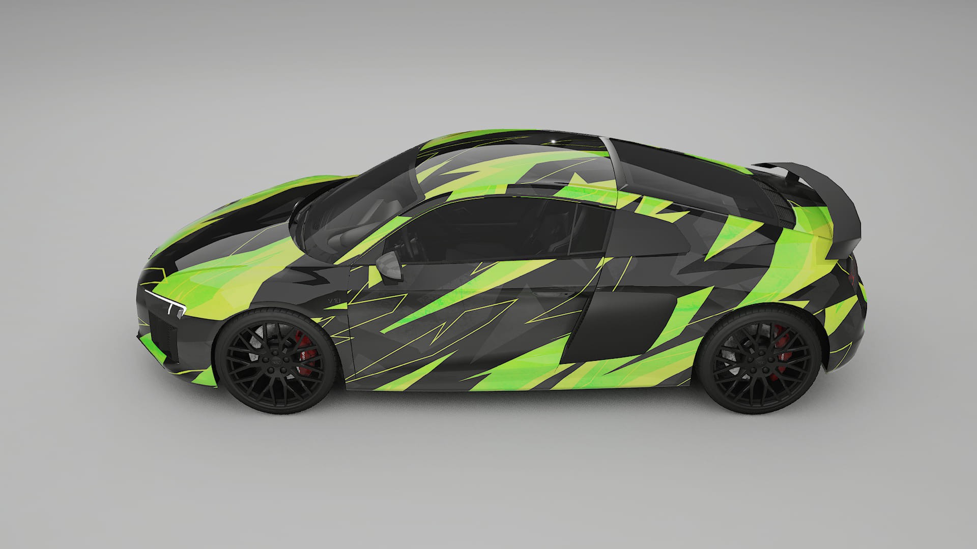 Audi R8 typ-4S prefacelift NINJA TURTLES – Designový Wrap PPF Fólie na auto - tisknutelný polyuretan