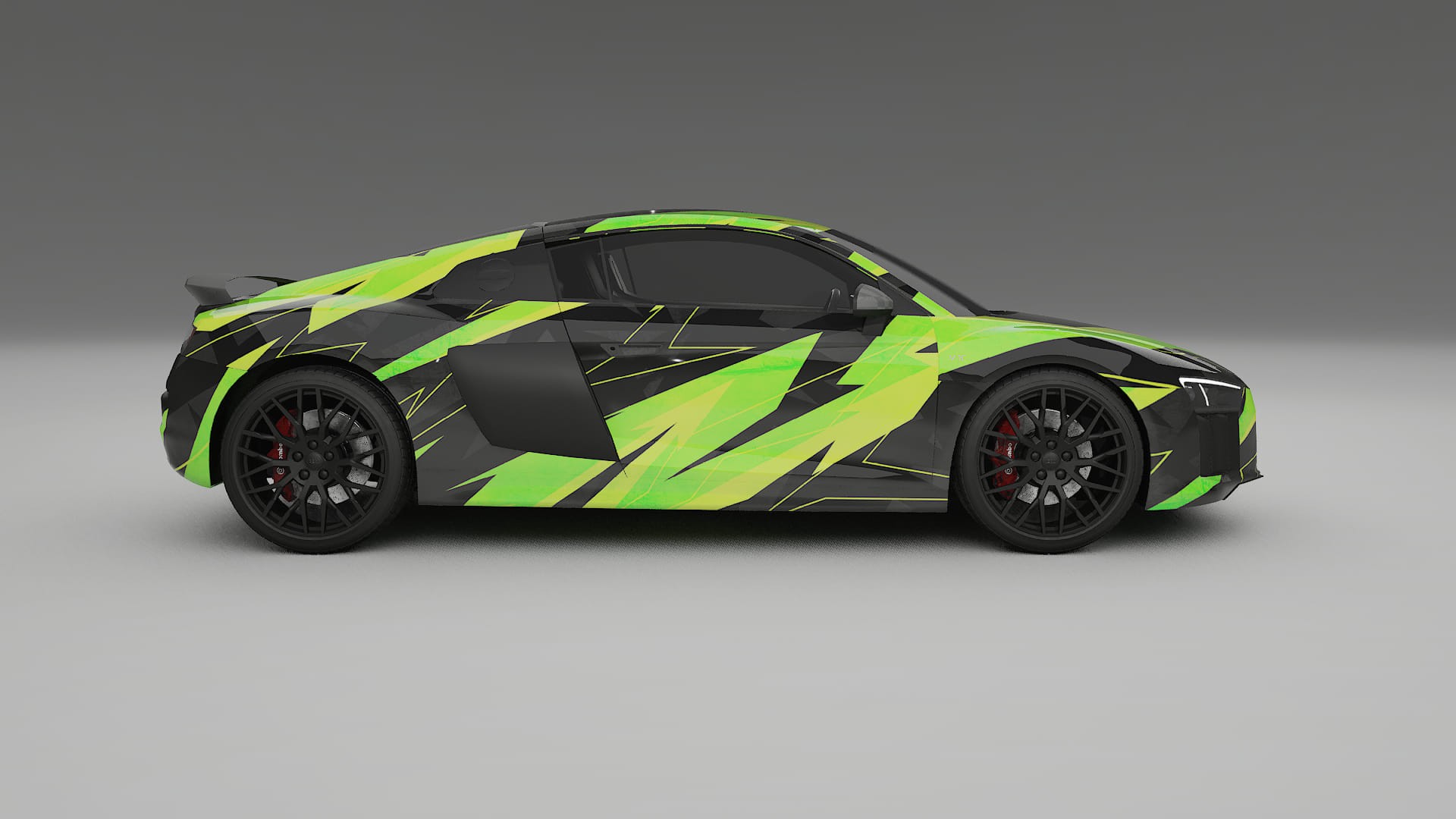 Audi R8 typ-4S prefacelift NINJA TURTLES – Designový Wrap PPF Fólie na auto - tisknutelný polyuretan