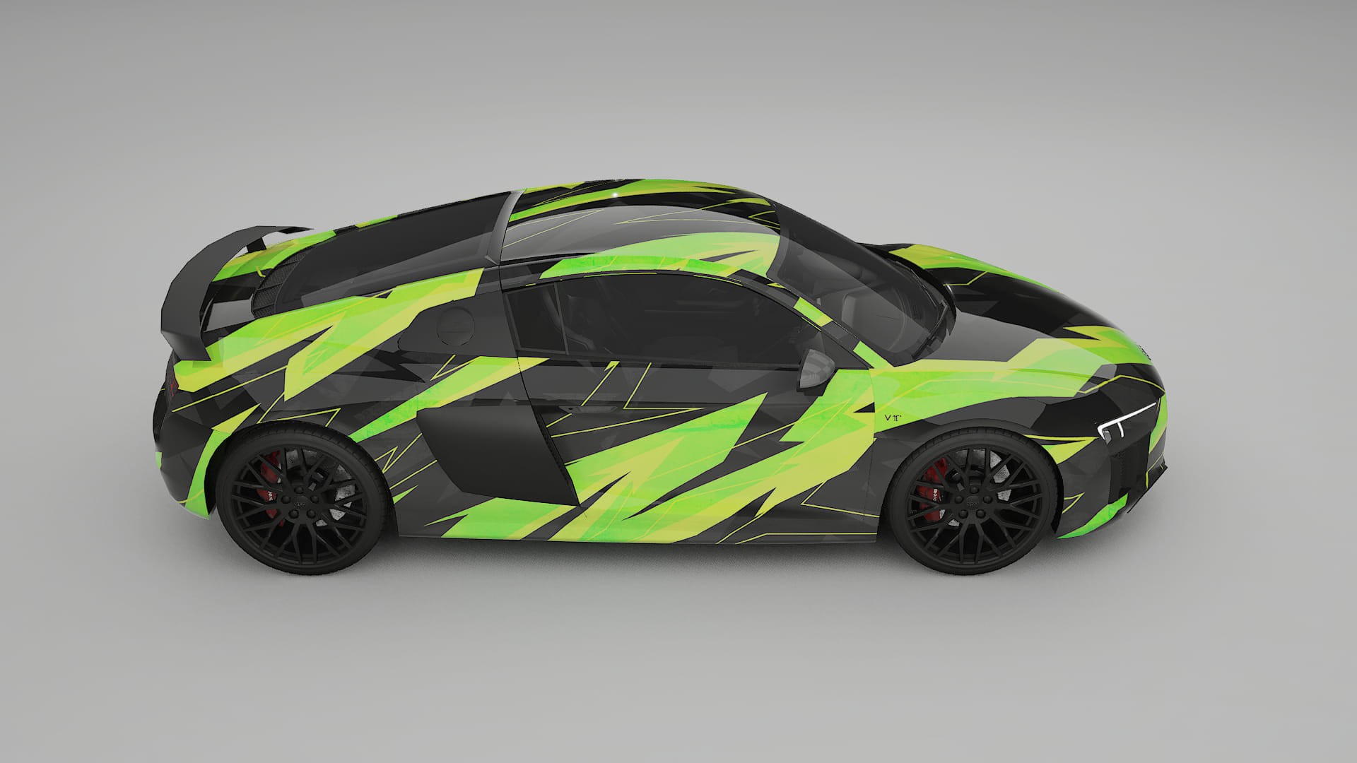 Audi R8 typ-4S prefacelift NINJA TURTLES – Designový Wrap PPF Fólie na auto - tisknutelný polyuretan