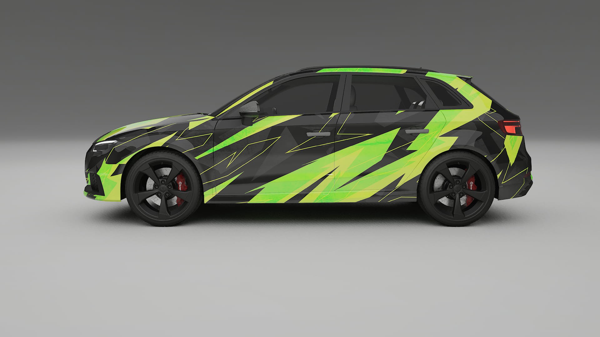 Audi RS3 Sportback 8V facelift NINJA TURTLES – Designový Wrap PPF Fólie na auto - tisknutelný polyuretan