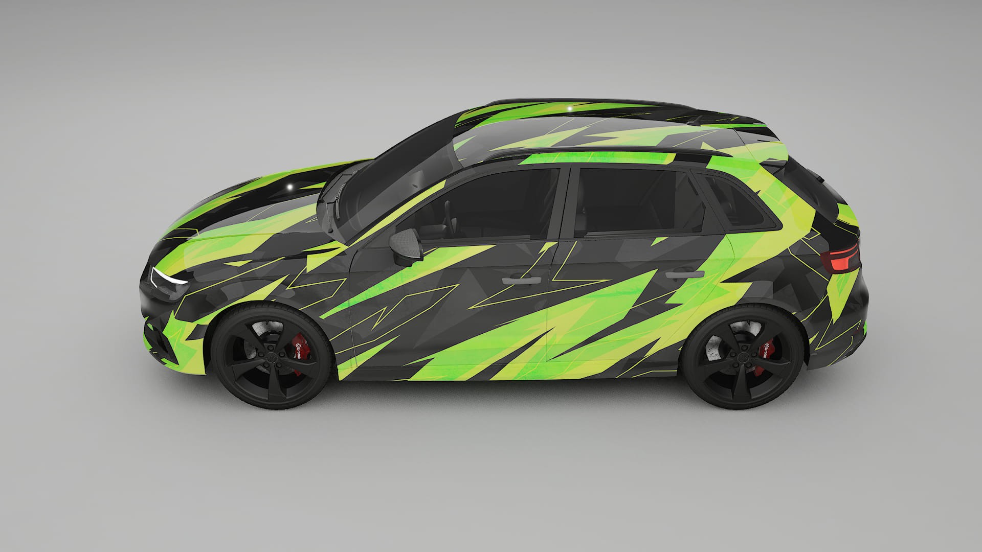 Audi RS3 Sportback 8V facelift NINJA TURTLES – Designový Wrap PPF Fólie na auto - tisknutelný polyuretan