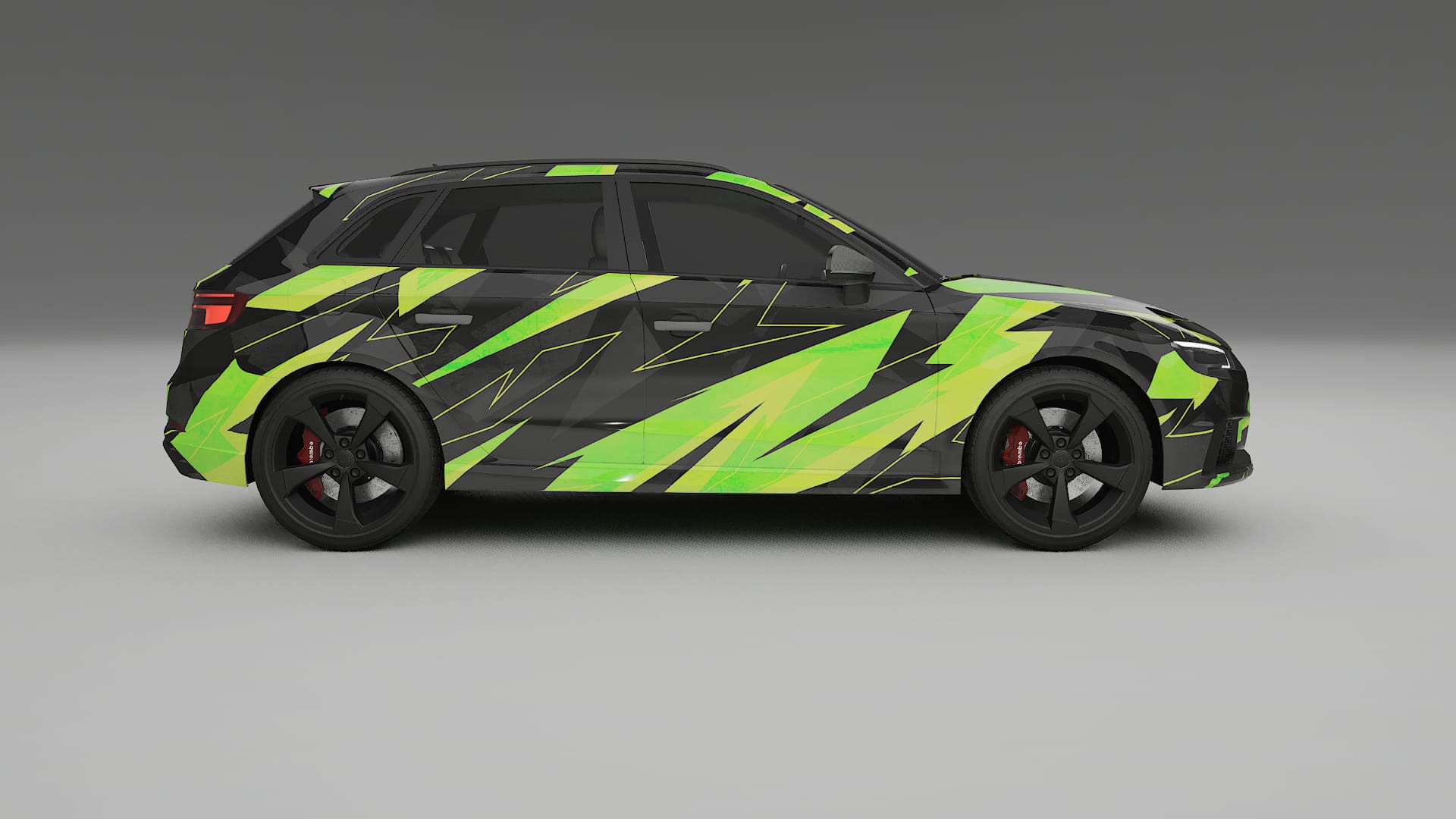Audi RS3 Sportback 8V facelift NINJA TURTLES – Designový Wrap PPF Fólie na auto - tisknutelný polyuretan