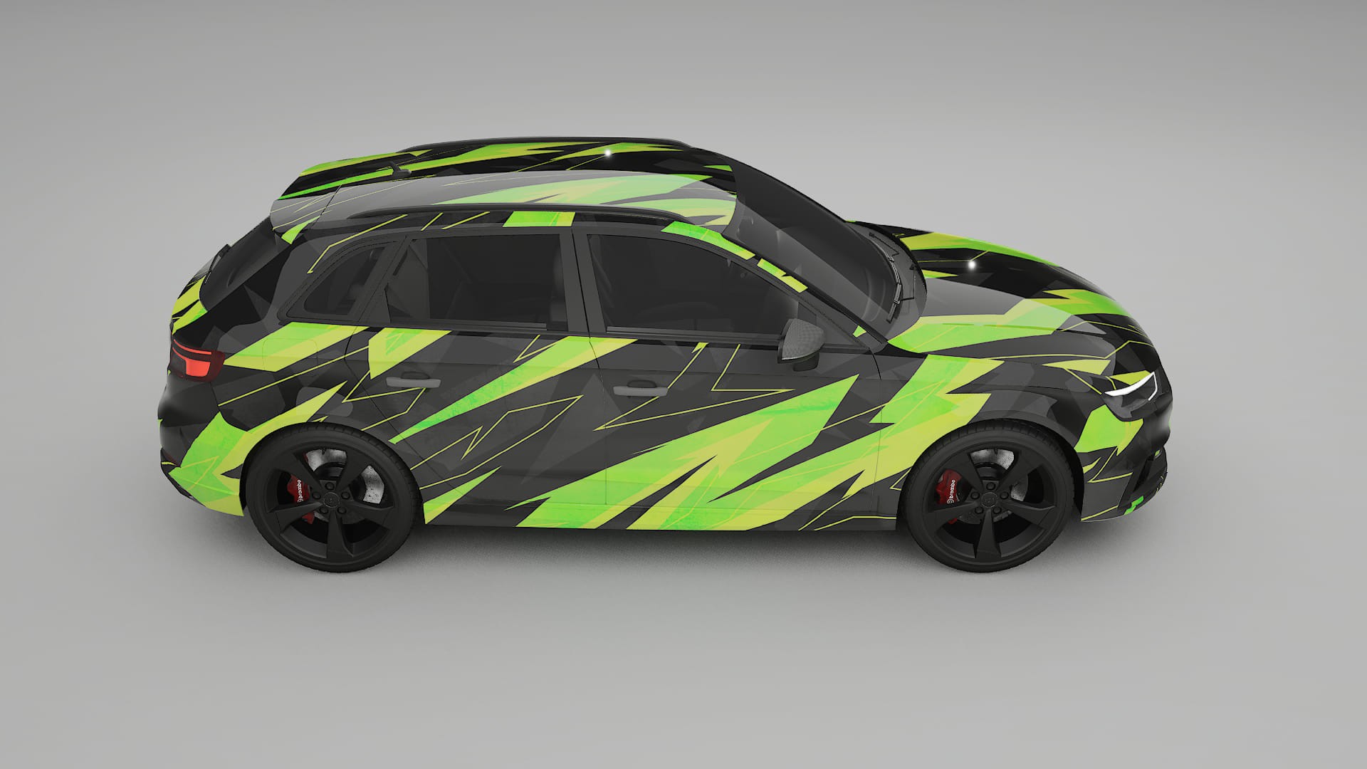 Audi RS3 Sportback 8V facelift NINJA TURTLES – Designový Wrap PPF Fólie na auto - tisknutelný polyuretan