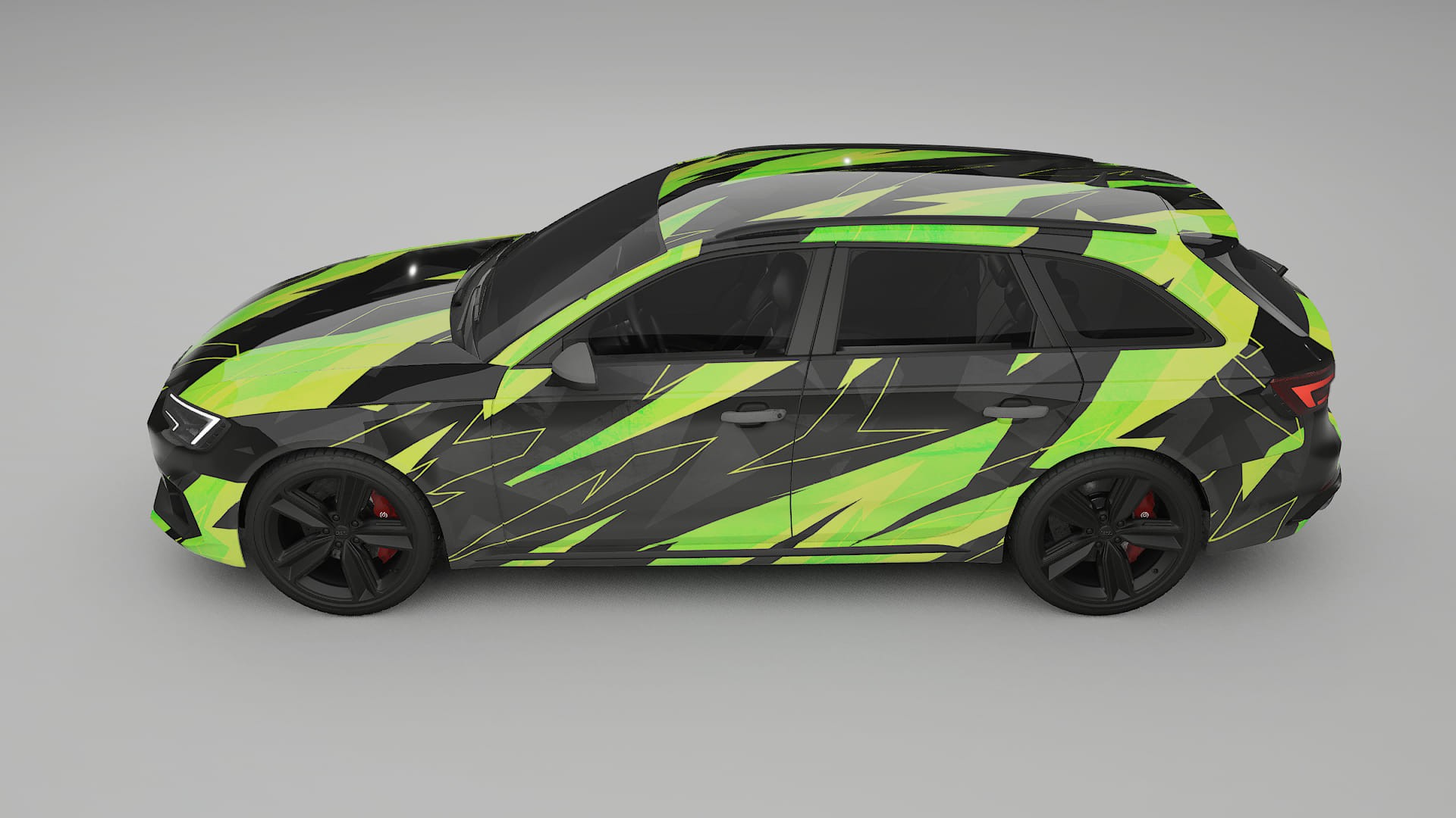 Audi RS4 Avant B9 prefacelift NINJA TURTLES – Designový Wrap PPF Fólie na auto - tisknutelný polyuretan