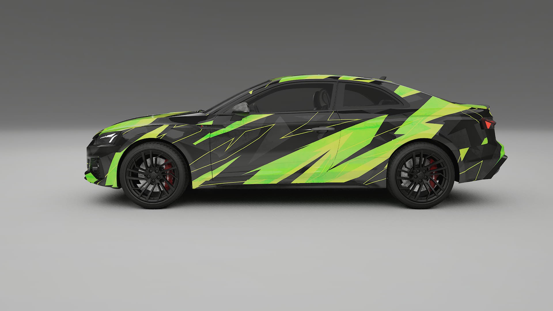Audi RS5 Coupe B9 facelift NINJA TURTLES – Designový Wrap PPF Fólie na auto - tisknutelný polyuretan