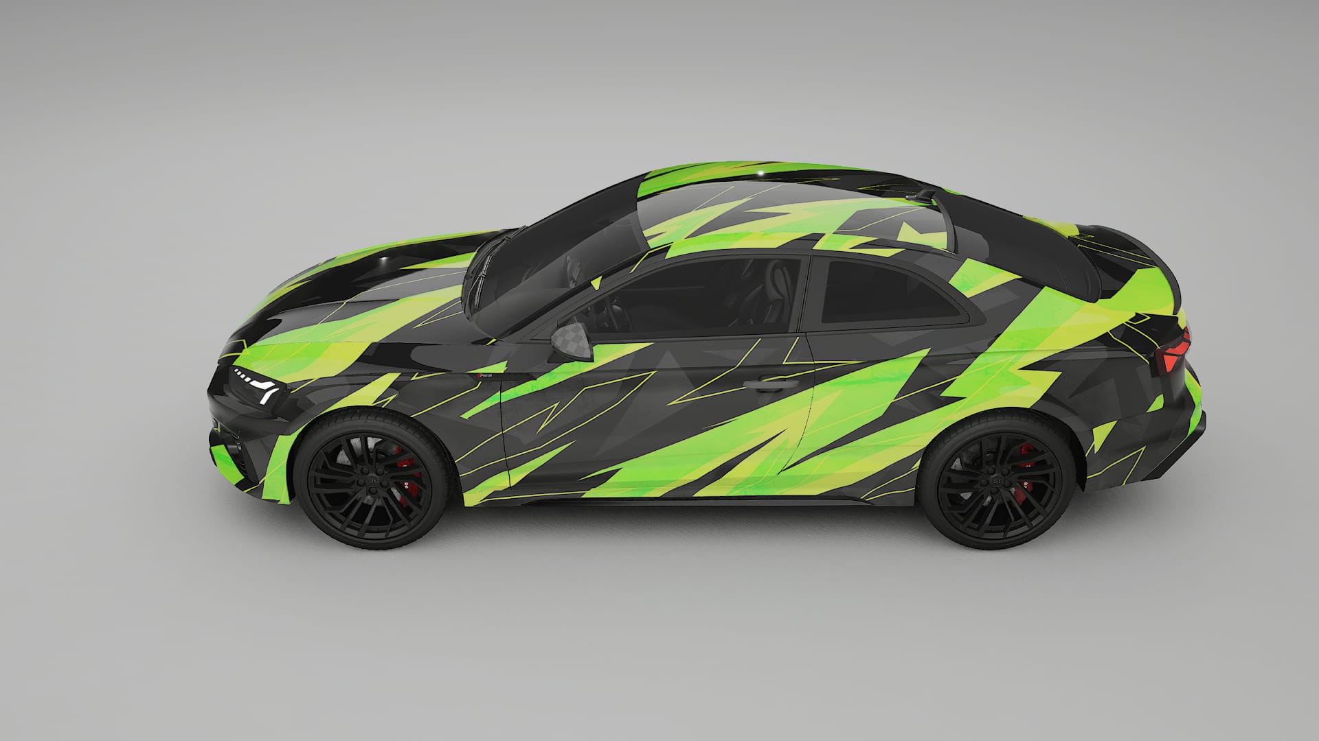 Audi RS5 Coupe B9 facelift NINJA TURTLES – Designový Wrap PPF Fólie na auto - tisknutelný polyuretan