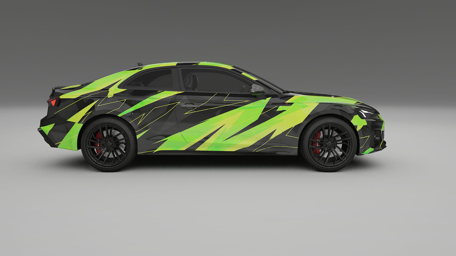 Audi RS5 Coupe B9 facelift NINJA TURTLES – Designový Wrap PPF Fólie na auto - tisknutelný polyuretan
