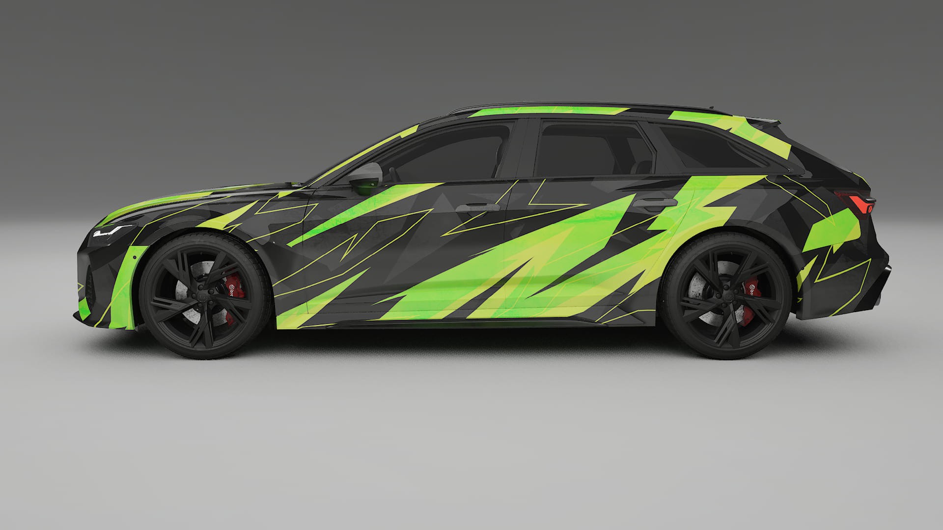 Audi RS6 Avant C8 facelift NINJA TURTLES – Designový Wrap PPF Fólie na auto - tisknutelný polyuretan