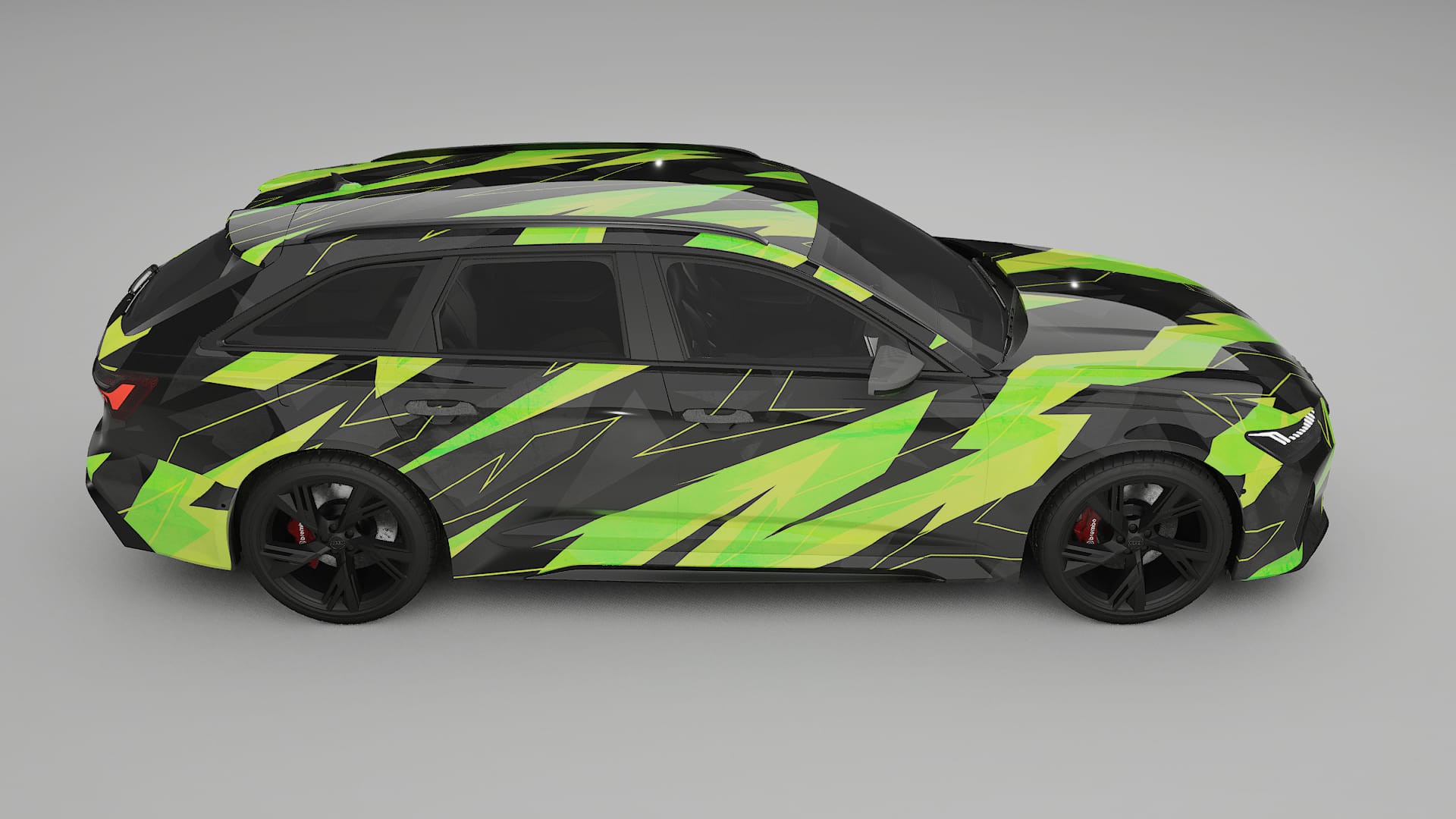 Audi RS6 Avant C8 facelift NINJA TURTLES – Designový Wrap PPF Fólie na auto - tisknutelný polyuretan