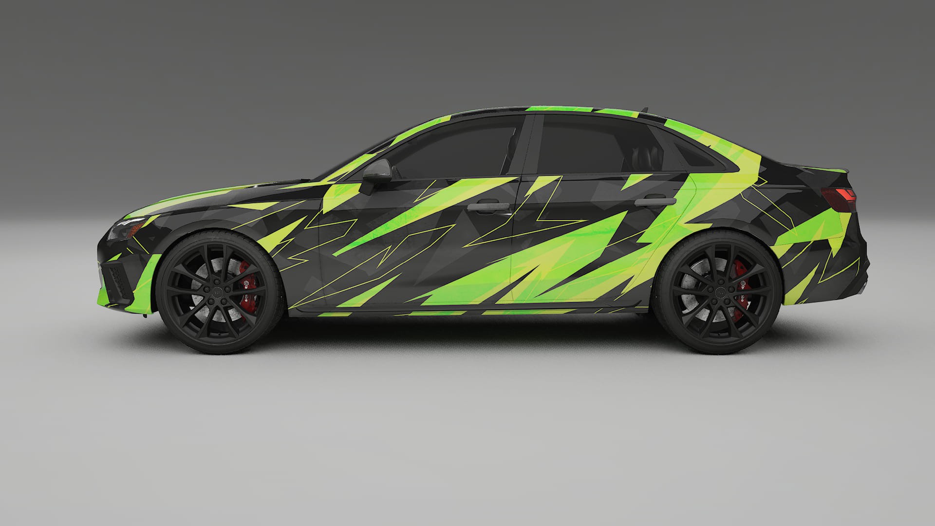 Audi S4 Sedan B9 facelift NINJA TURTLES – Designový Wrap PPF Fólie na auto - tisknutelný polyuretan