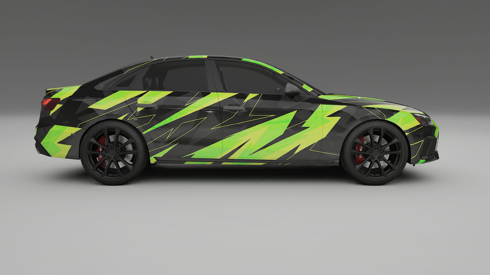 Audi S4 Sedan B9 facelift NINJA TURTLES – Designový Wrap PPF Fólie na auto - tisknutelný polyuretan
