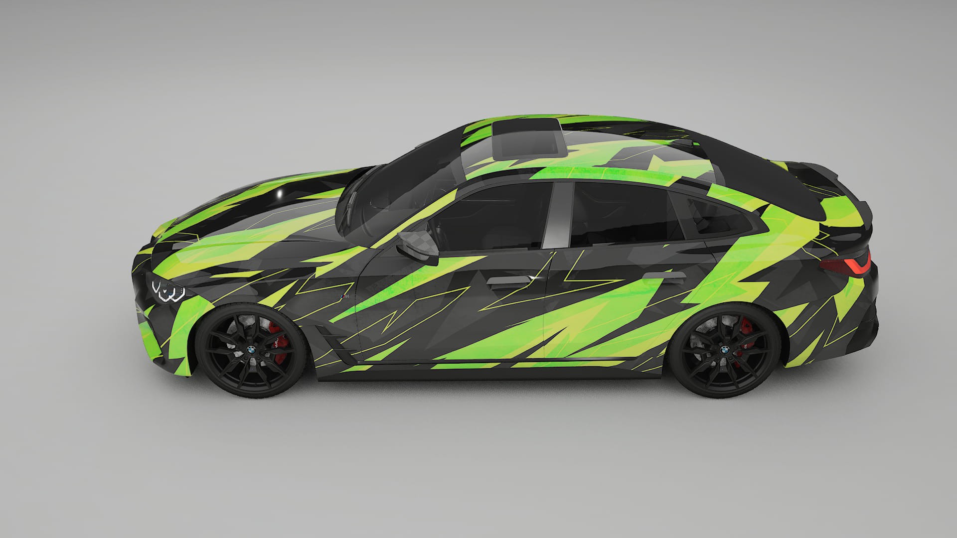BMW I4 G26 M-Package NINJA TURTLES – Designový Wrap PPF Fólie na auto - tisknutelný polyuretan