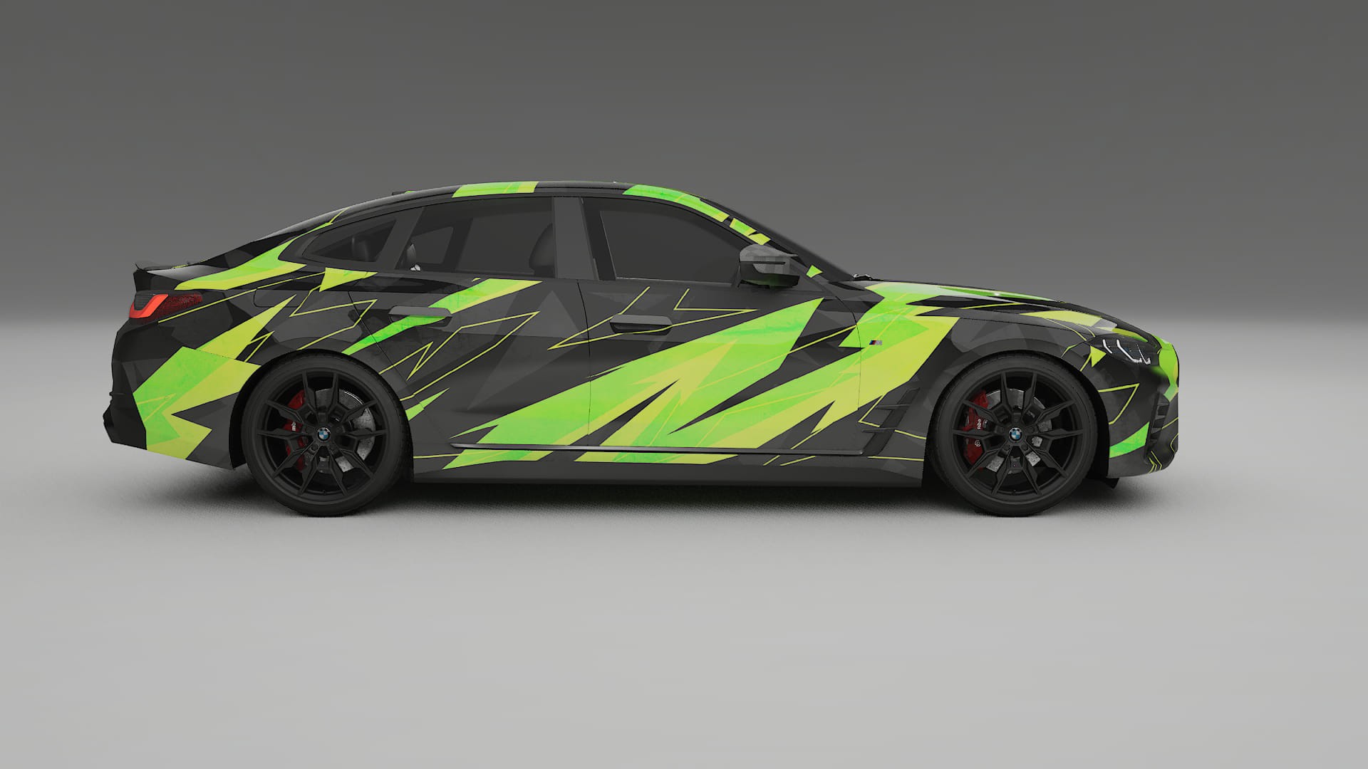 BMW I4 G26 M-Package NINJA TURTLES – Designový Wrap PPF Fólie na auto - tisknutelný polyuretan