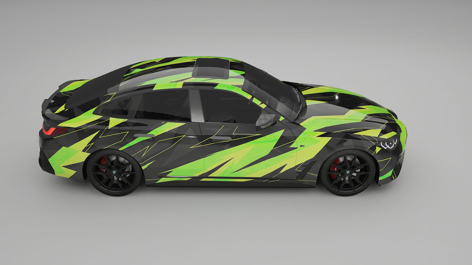 BMW I4 G26 M-Package NINJA TURTLES – Designový Wrap PPF Fólie na auto - tisknutelný polyuretan