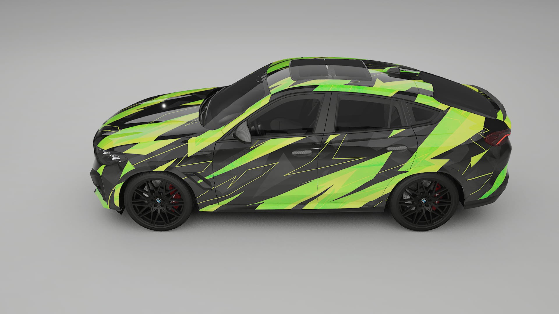 BMW X6 F96 Competition NINJA TURTLES – Designový Wrap PPF Fólie na auto - tisknutelný polyuretan