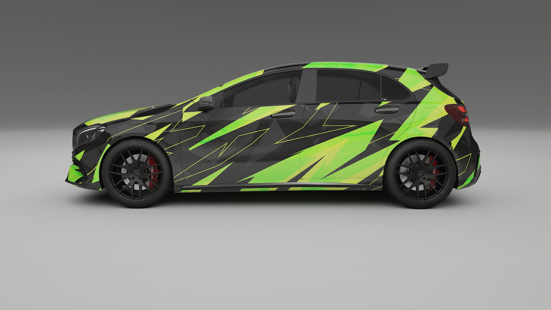Mercedes A45 AMG W176 NINJA TURTLES – Designový Wrap PPF Fólie na auto - tisknutelný polyuretan
