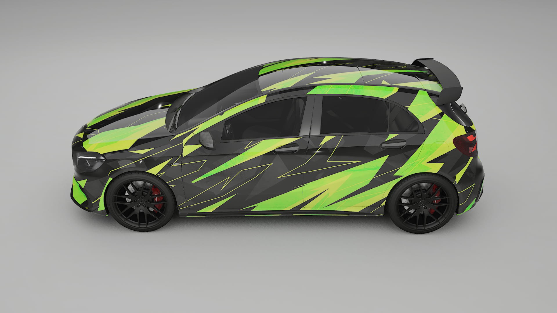 Mercedes A45 AMG W176 NINJA TURTLES – Designový Wrap PPF Fólie na auto - tisknutelný polyuretan