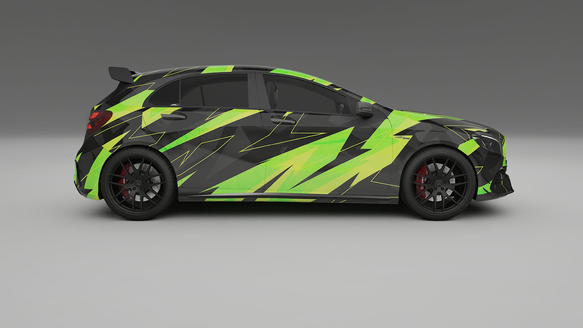 Mercedes A45 AMG W176 NINJA TURTLES – Designový Wrap PPF Fólie na auto - tisknutelný polyuretan