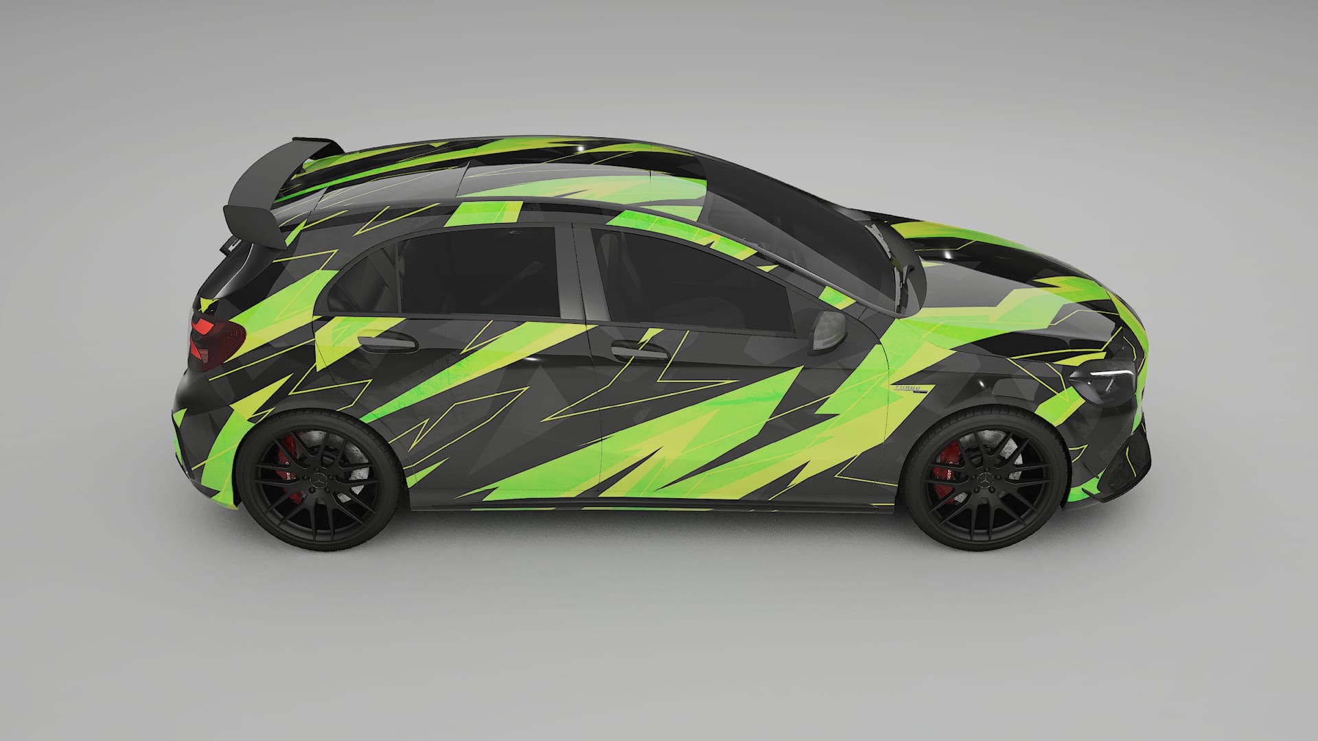 Mercedes A45 AMG W176 NINJA TURTLES – Designový Wrap PPF Fólie na auto - tisknutelný polyuretan