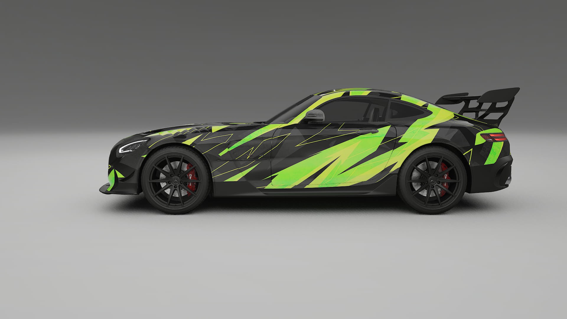 Mercedes AMG GT Black Series C192 Coupe NINJA TURTLES – Designový Wrap PPF Fólie na auto - tisknutelný polyuretan