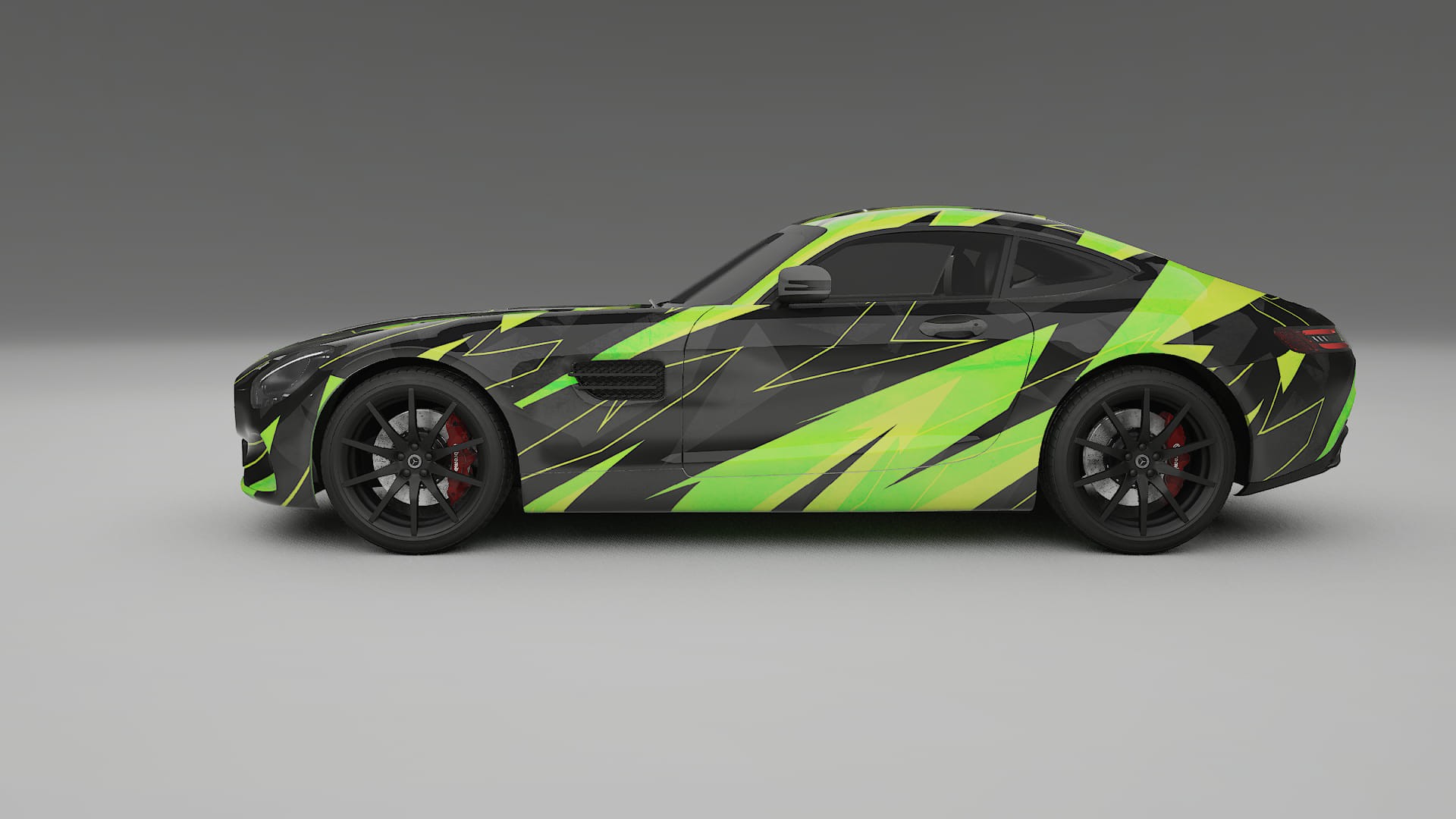 Mercedes AMG GT C190 Coupe NINJA TURTLES – Designový Wrap PPF Fólie na auto - tisknutelný polyuretan