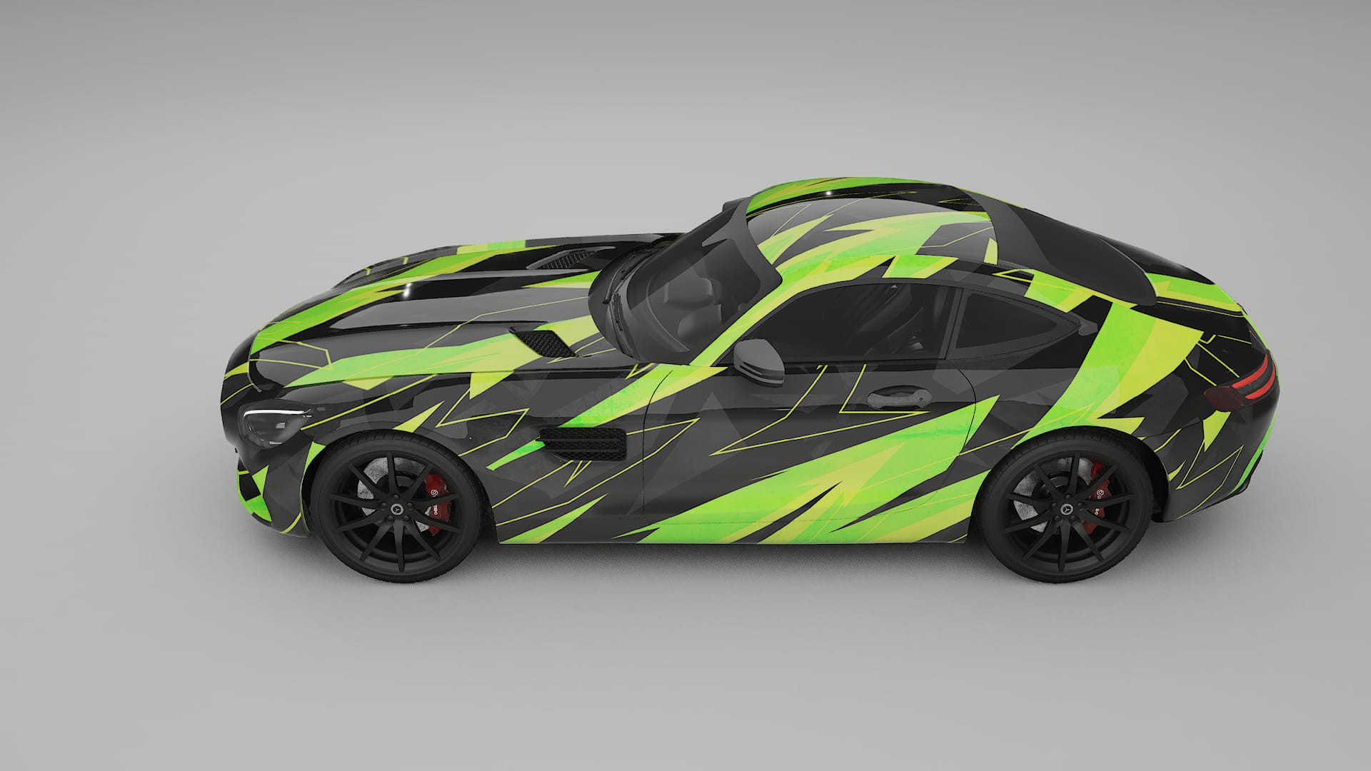 Mercedes AMG GT C190 Coupe NINJA TURTLES – Designový Wrap PPF Fólie na auto - tisknutelný polyuretan