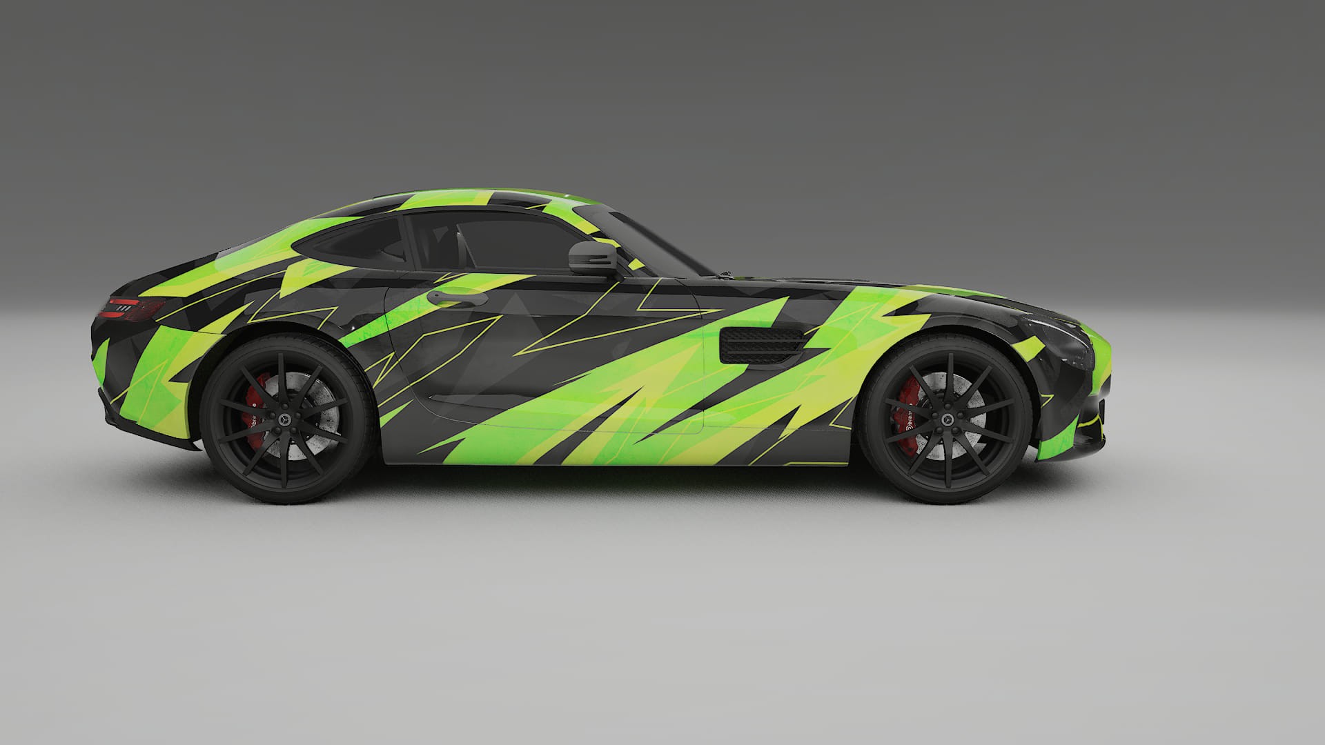 Mercedes AMG GT C190 Coupe NINJA TURTLES – Designový Wrap PPF Fólie na auto - tisknutelný polyuretan