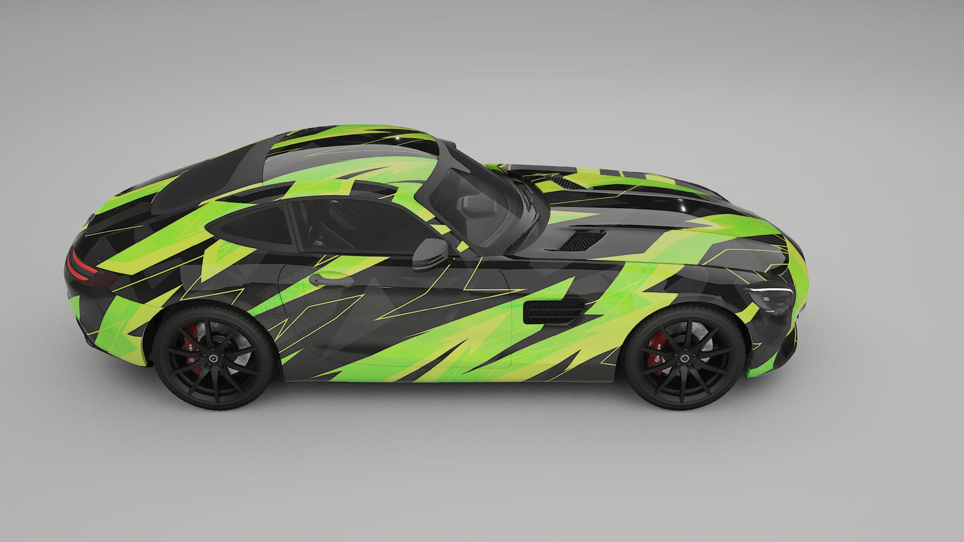 Mercedes AMG GT C190 Coupe NINJA TURTLES – Designový Wrap PPF Fólie na auto - tisknutelný polyuretan