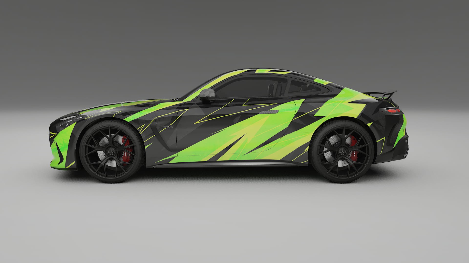 Mercedes AMG GT Coupe C192 NINJA TURTLES – Designový Wrap PPF Fólie na auto - tisknutelný polyuretan