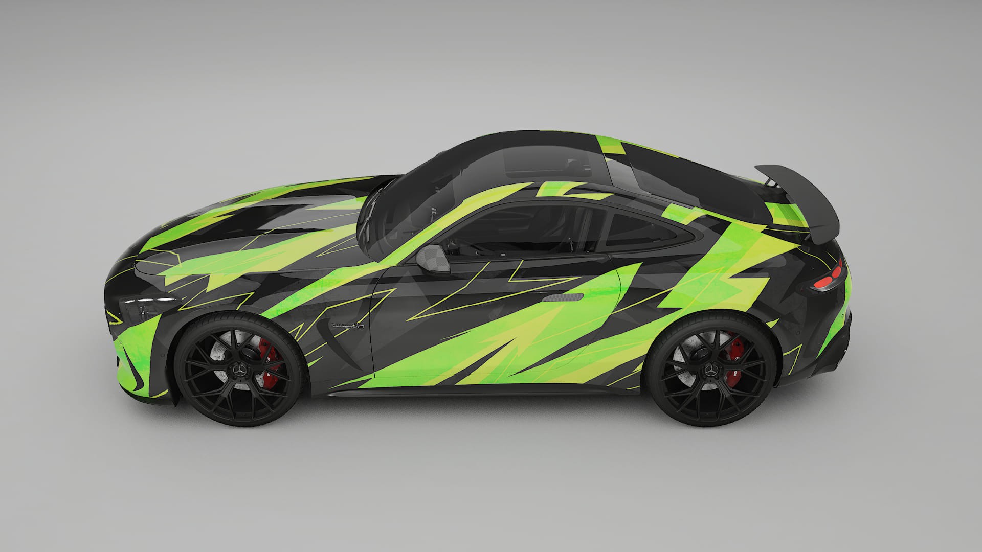 Mercedes AMG GT Coupe C192 NINJA TURTLES – Designový Wrap PPF Fólie na auto - tisknutelný polyuretan