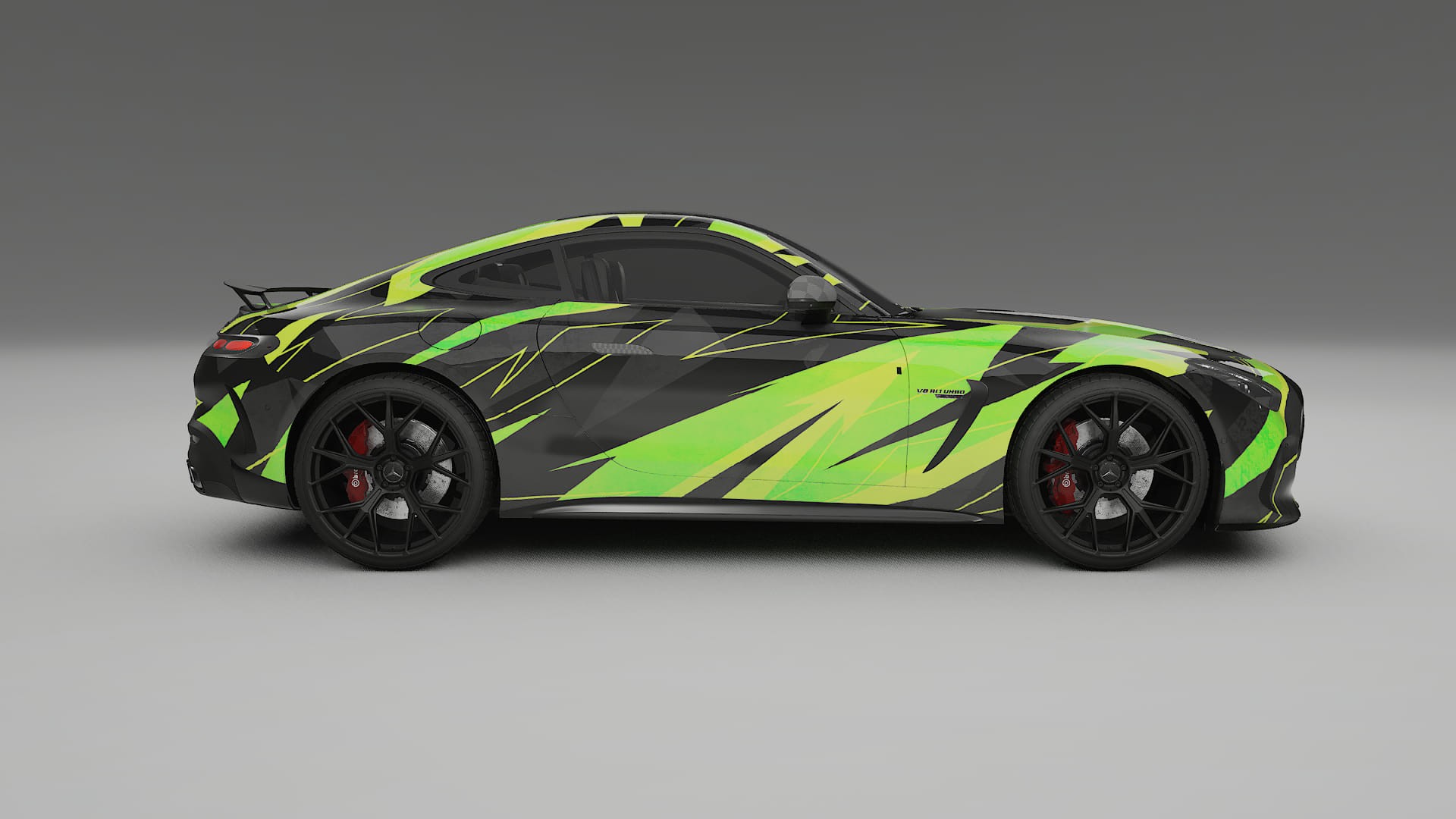 Mercedes AMG GT Coupe C192 NINJA TURTLES – Designový Wrap PPF Fólie na auto - tisknutelný polyuretan