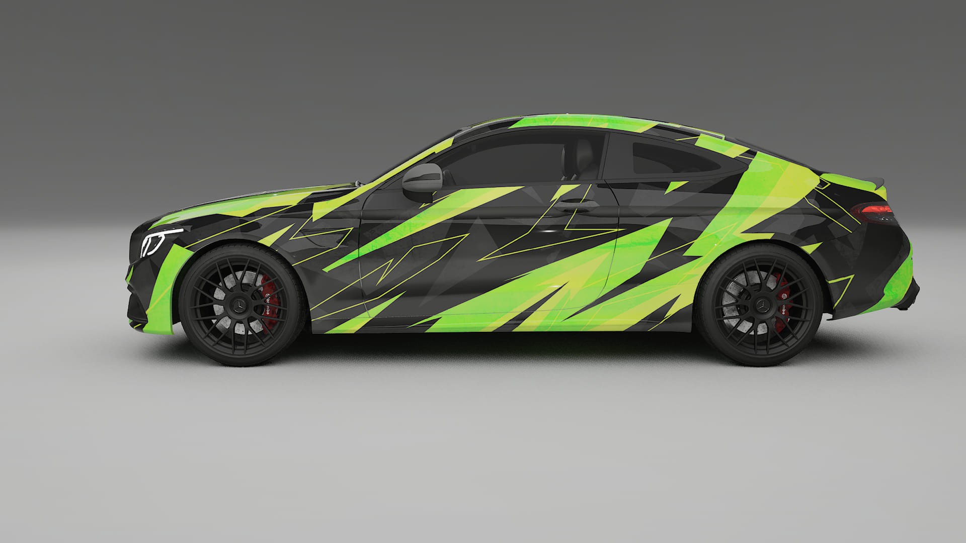 Mercedes C63 AMG W205 Coupe NINJA TURTLES – Designový Wrap PPF Fólie na auto - tisknutelný polyuretan