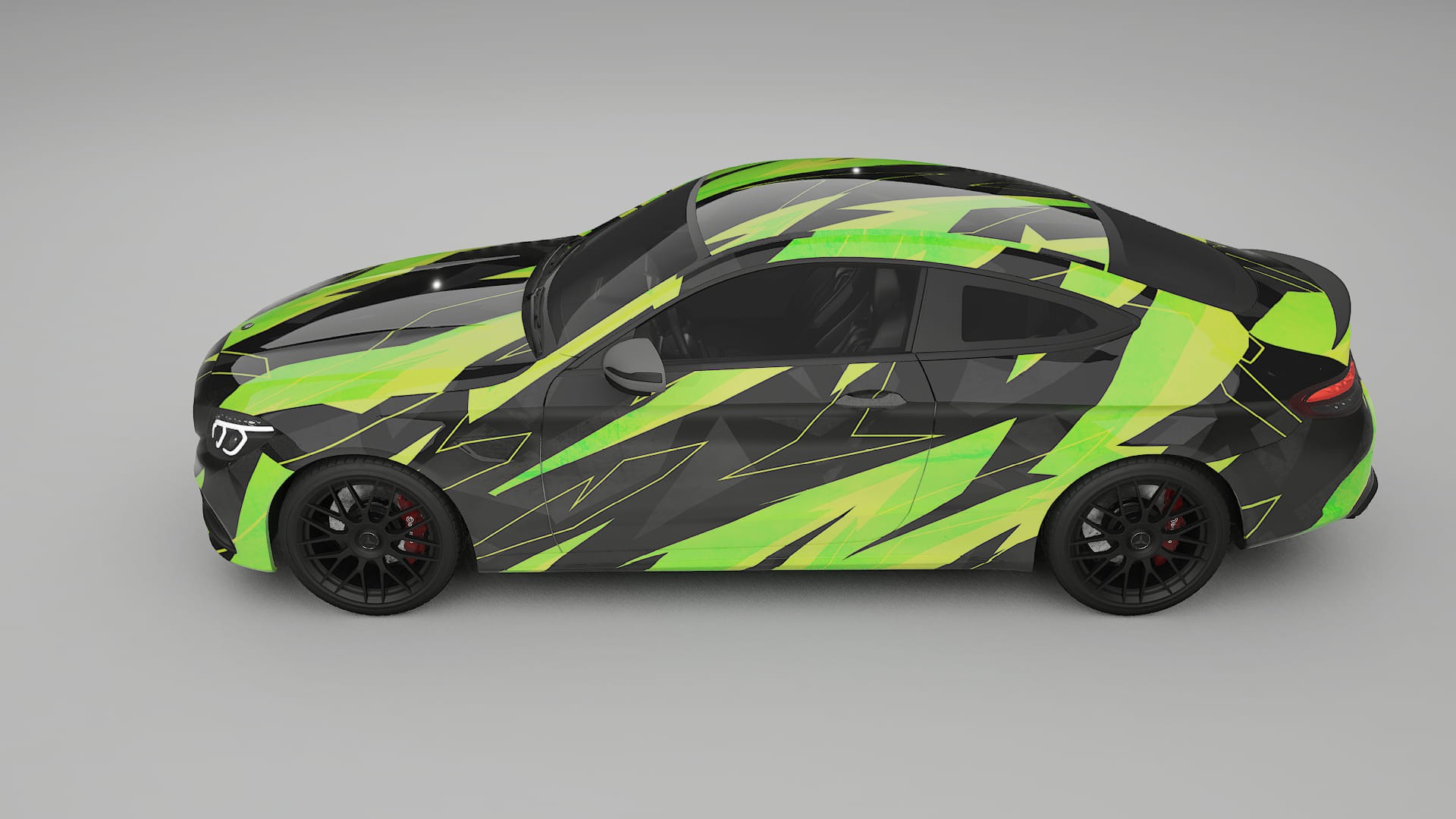 Mercedes C63 AMG W205 Coupe NINJA TURTLES – Designový Wrap PPF Fólie na auto - tisknutelný polyuretan