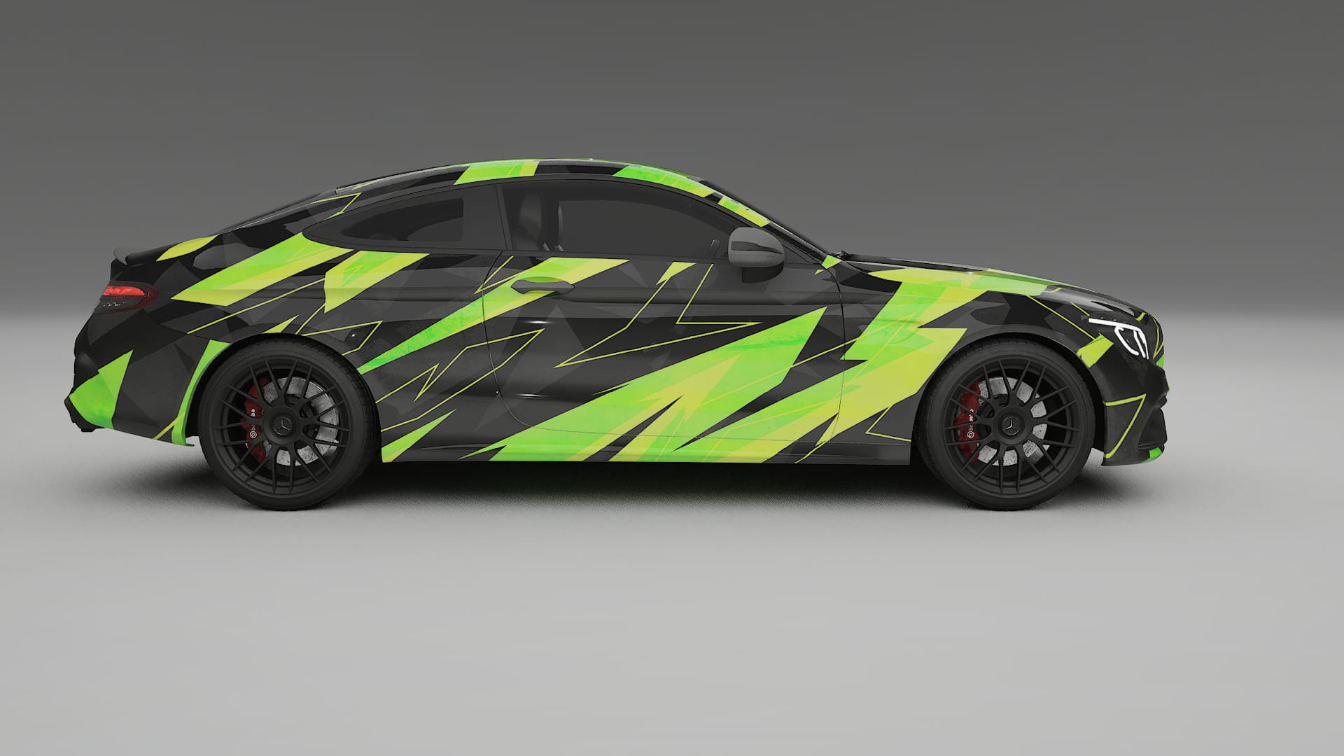 Mercedes C63 AMG W205 Coupe NINJA TURTLES – Designový Wrap PPF Fólie na auto - tisknutelný polyuretan