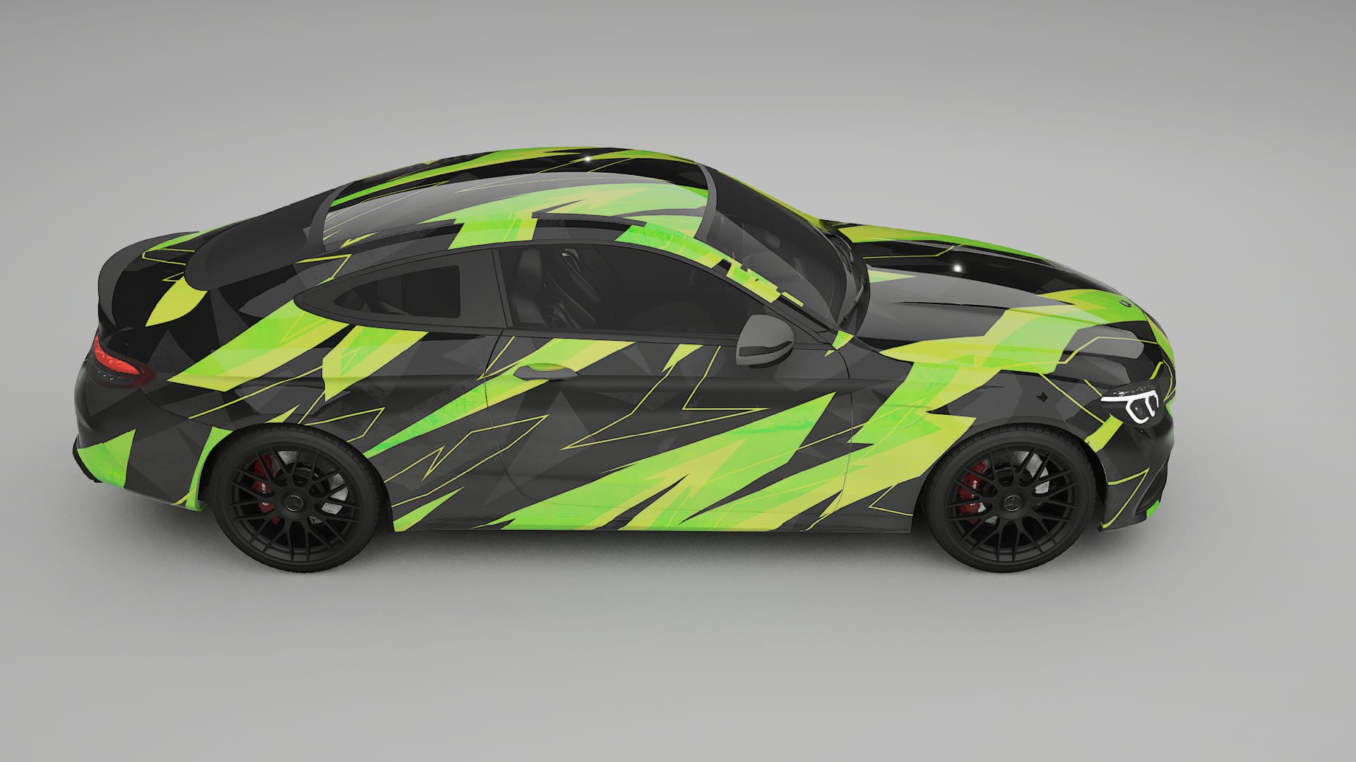 Mercedes C63 AMG W205 Coupe NINJA TURTLES – Designový Wrap PPF Fólie na auto - tisknutelný polyuretan