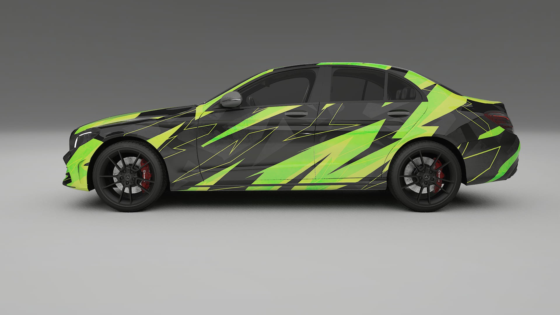 Mercedes C-class W205 AMG sedan NINJA TURTLES – Designový Wrap PPF Fólie na auto - tisknutelný polyuretan