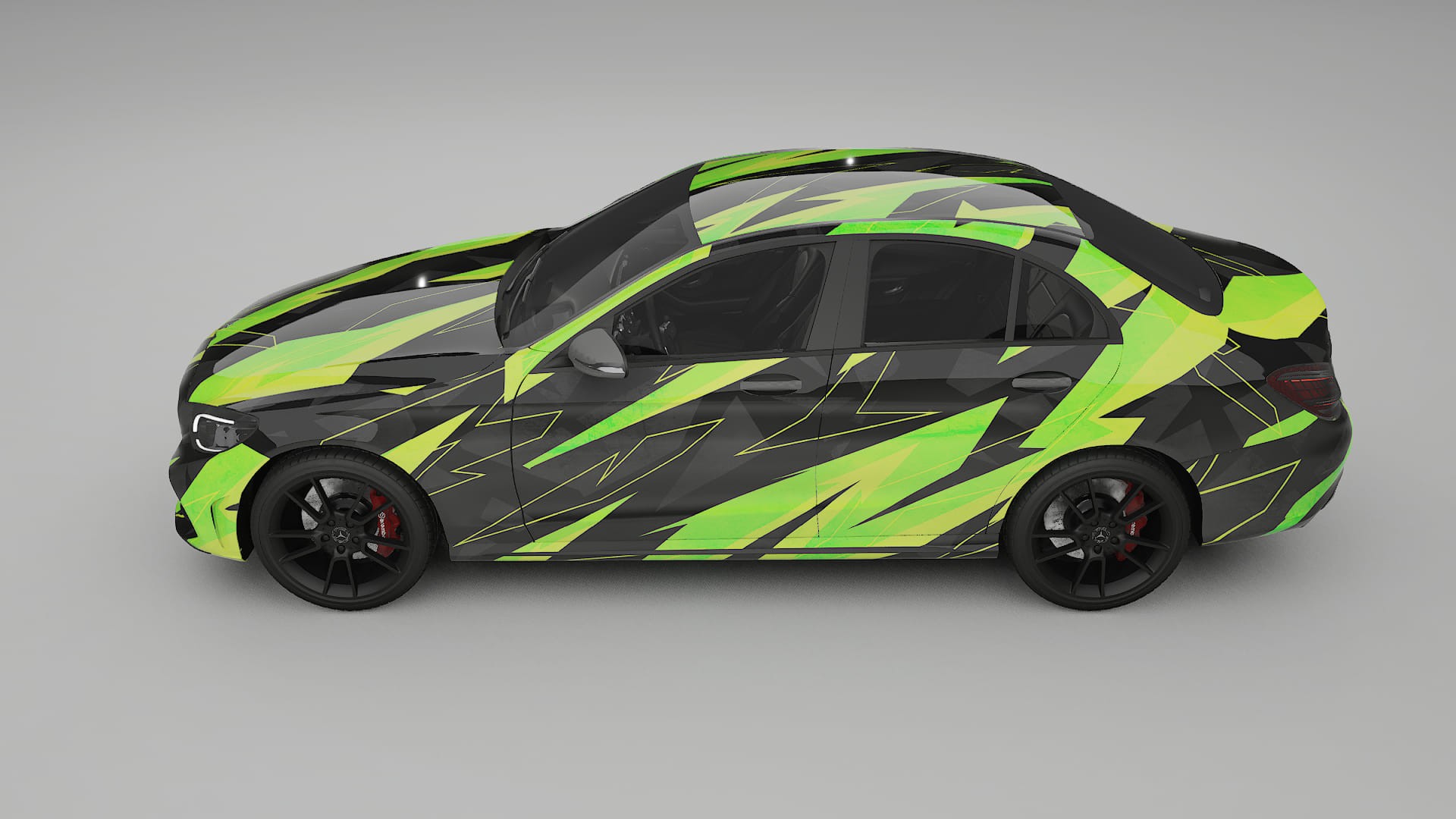 Mercedes C-class W205 AMG sedan NINJA TURTLES – Designový Wrap PPF Fólie na auto - tisknutelný polyuretan