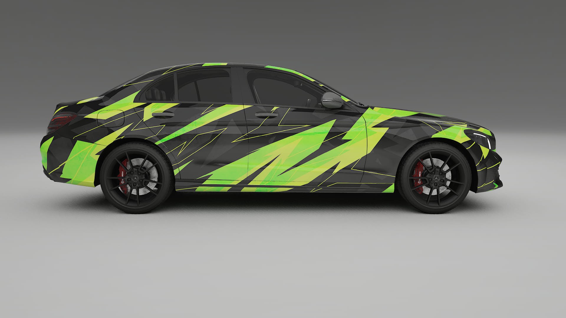 Mercedes C-class W205 AMG sedan NINJA TURTLES – Designový Wrap PPF Fólie na auto - tisknutelný polyuretan