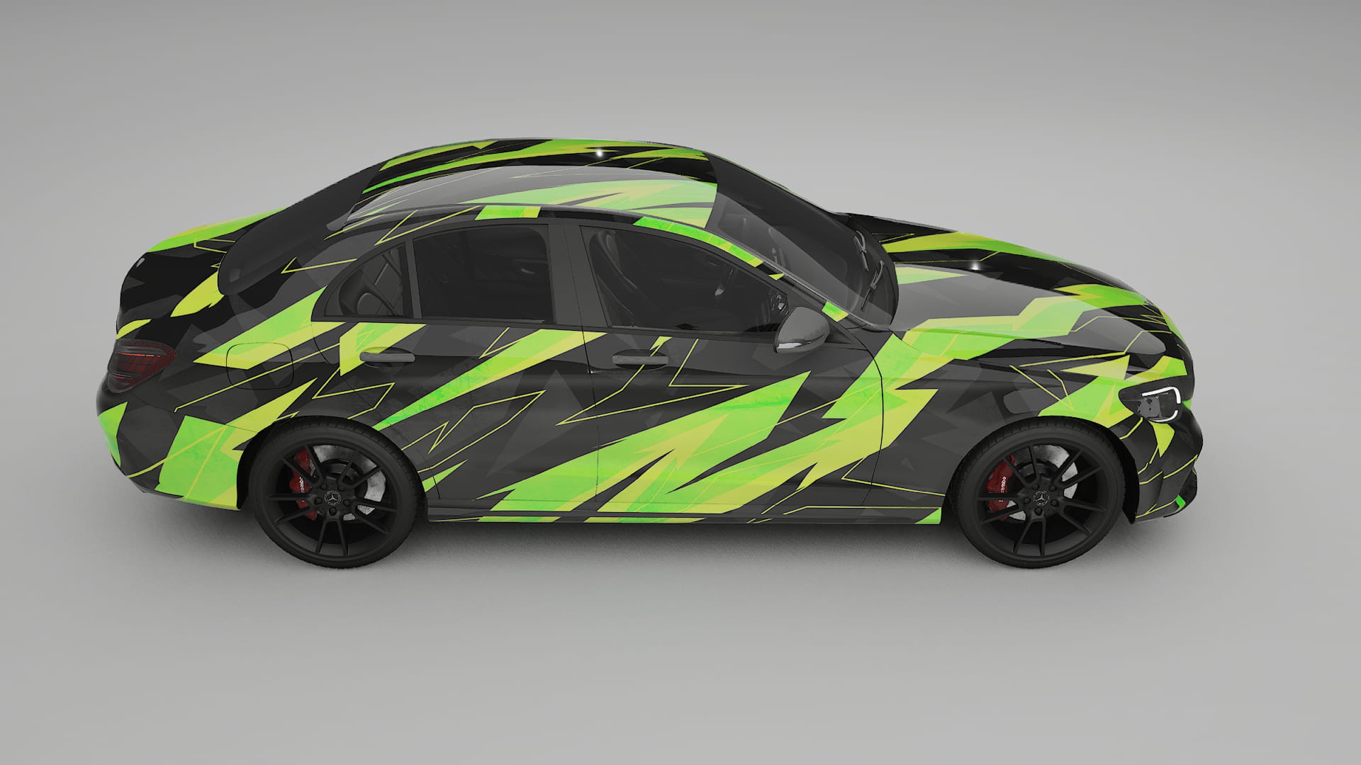 Mercedes C-class W205 AMG sedan NINJA TURTLES – Designový Wrap PPF Fólie na auto - tisknutelný polyuretan
