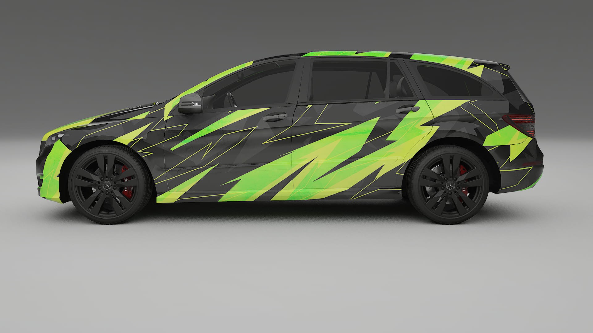 Mercedes R-class W251 facelift NINJA TURTLES – Designový Wrap PPF Fólie na auto - tisknutelný polyuretan