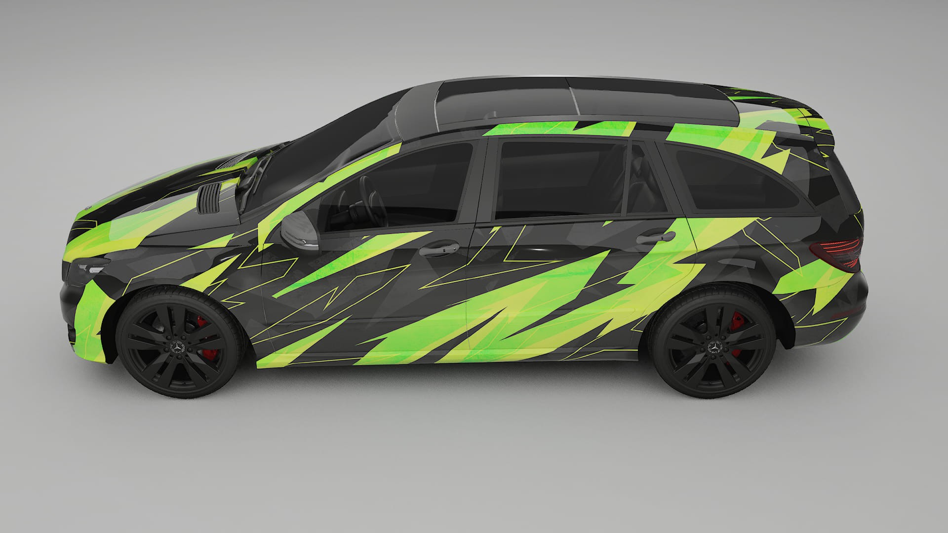 Mercedes R-class W251 facelift NINJA TURTLES – Designový Wrap PPF Fólie na auto - tisknutelný polyuretan
