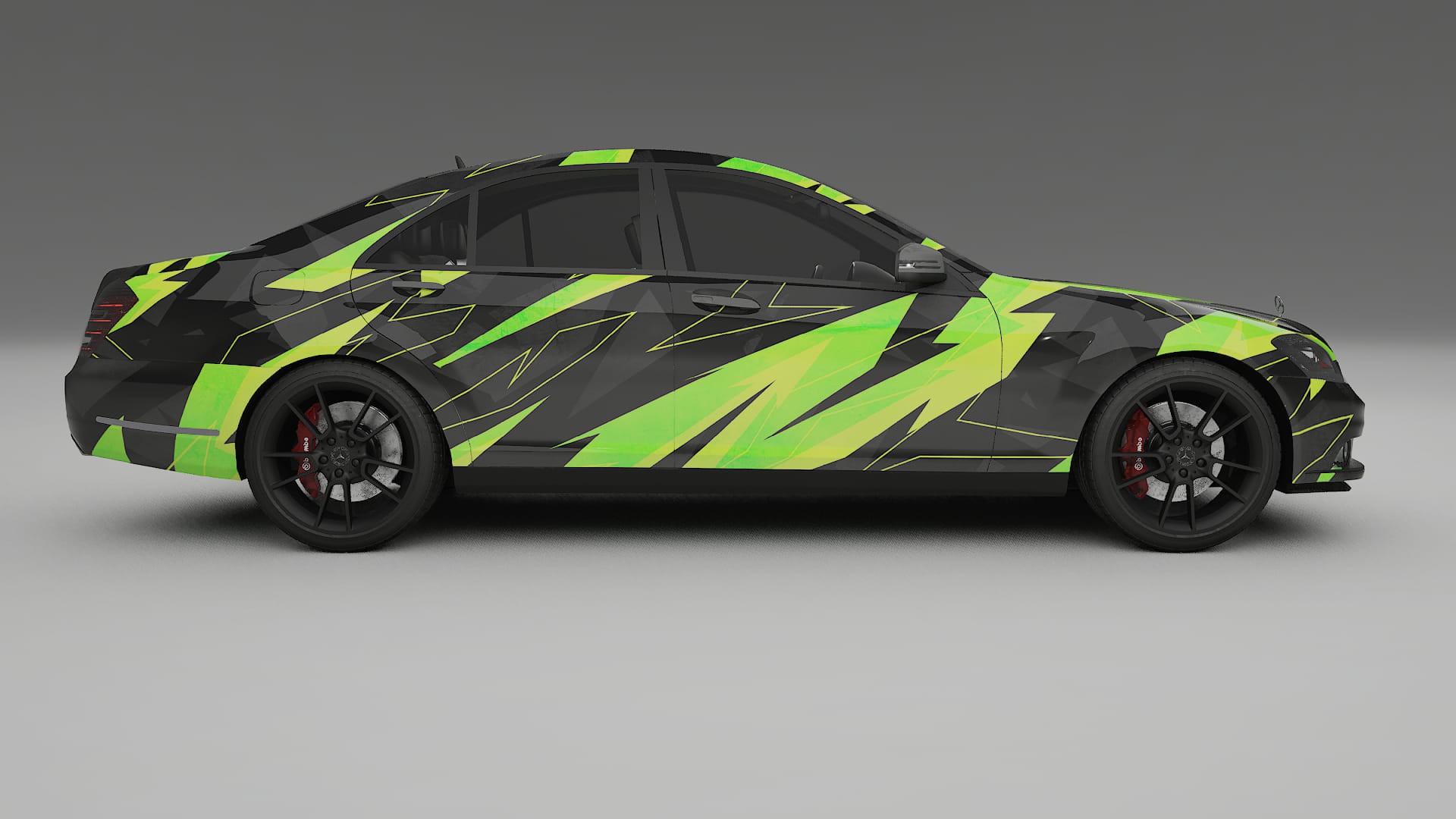 Mercedes S-class W221 facelift NINJA TURTLES – Designový Wrap PPF Fólie na auto - tisknutelný polyuretan