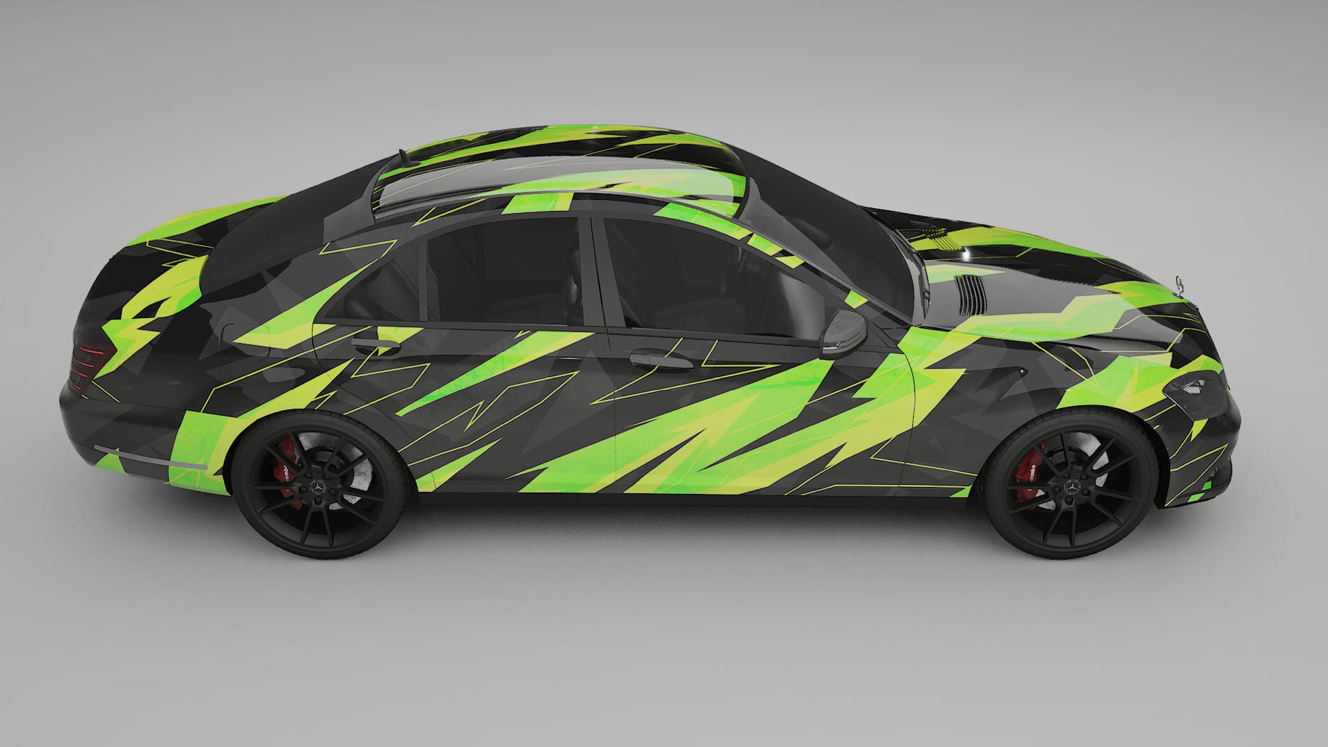 Mercedes S-class W221 facelift NINJA TURTLES – Designový Wrap PPF Fólie na auto - tisknutelný polyuretan