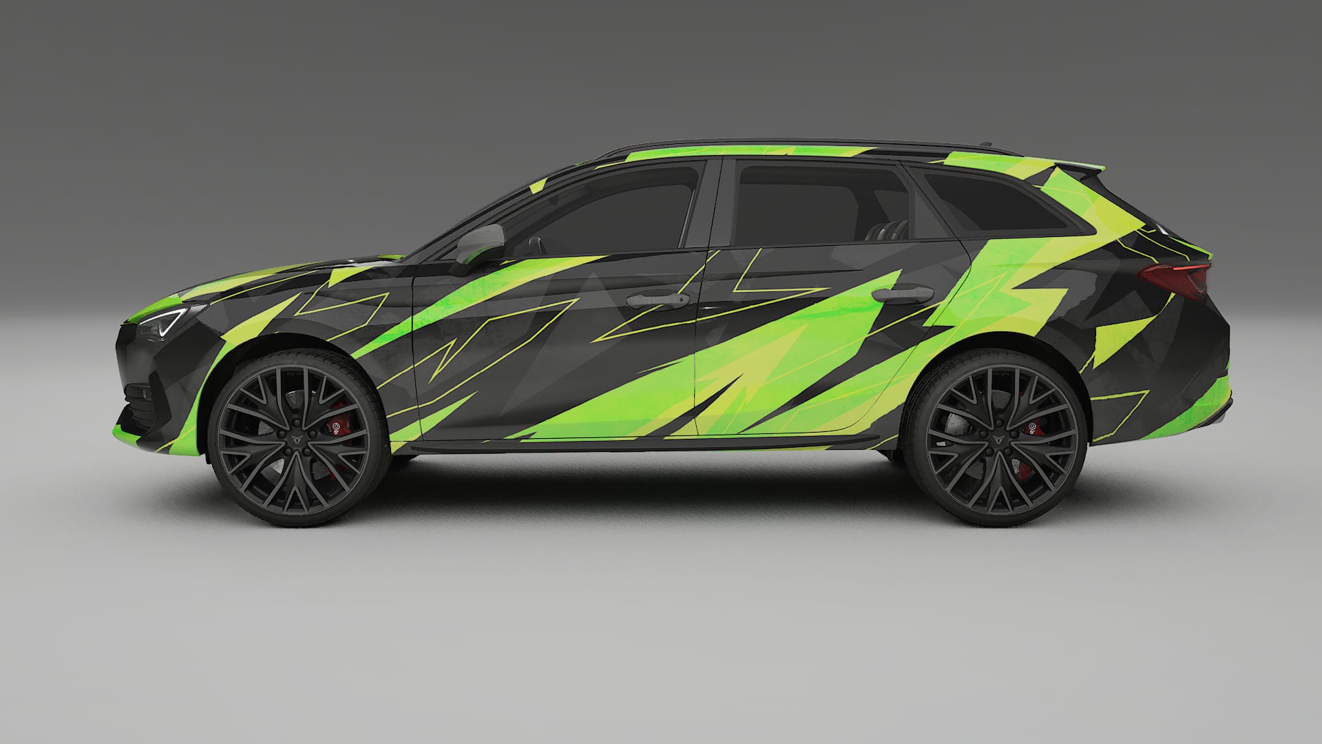 Seat Leon Cupra KL NINJA TURTLES – Designový Wrap PPF Fólie na auto - tisknutelný polyuretan