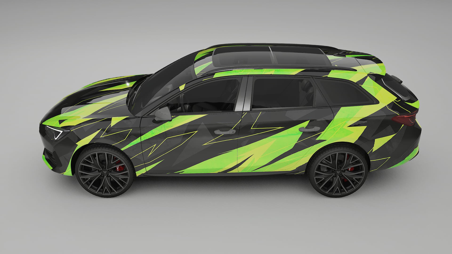 Seat Leon Cupra KL NINJA TURTLES – Designový Wrap PPF Fólie na auto - tisknutelný polyuretan