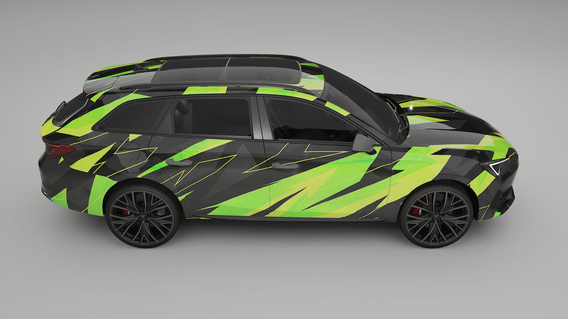 Seat Leon Cupra KL NINJA TURTLES – Designový Wrap PPF Fólie na auto - tisknutelný polyuretan