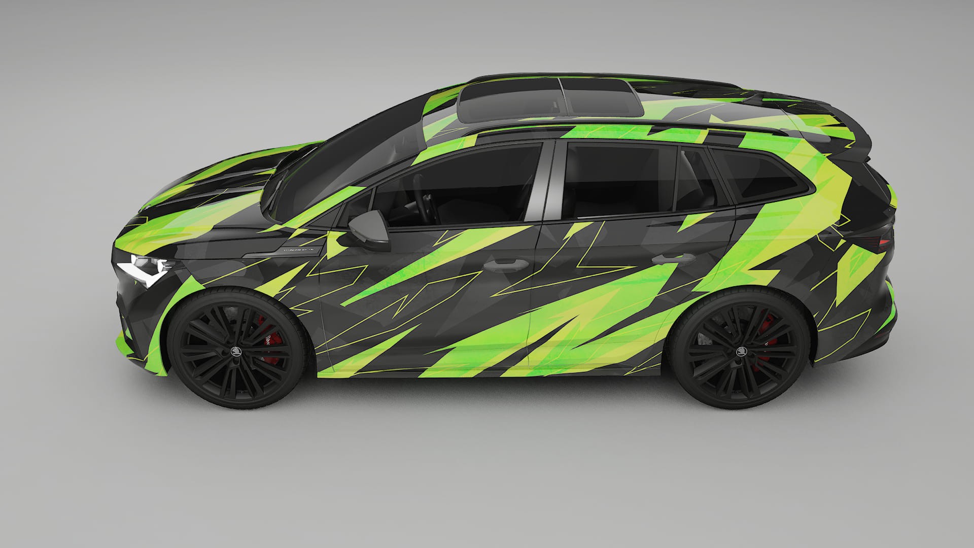 Škoda Enyaq MEB NINJA TURTLES – Designový Wrap PPF Fólie na auto - tisknutelný polyuretan