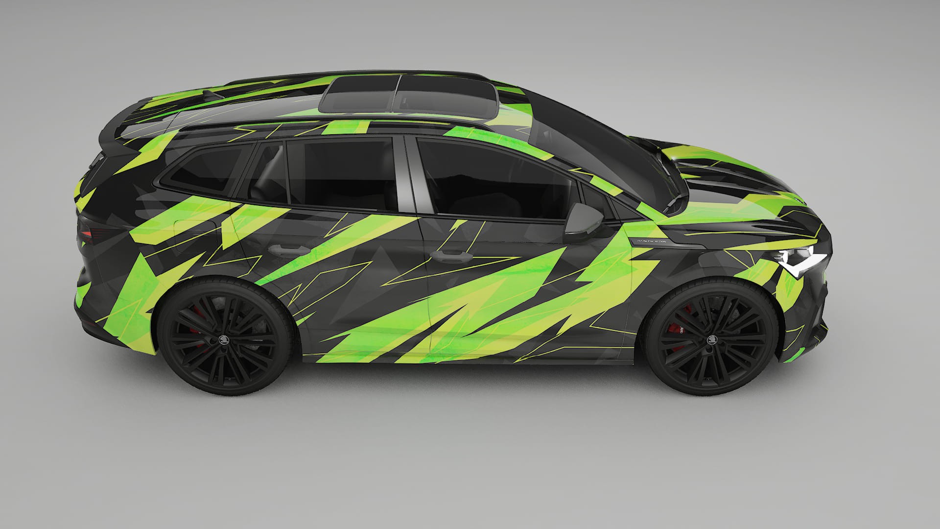 Škoda Enyaq MEB NINJA TURTLES – Designový Wrap PPF Fólie na auto - tisknutelný polyuretan