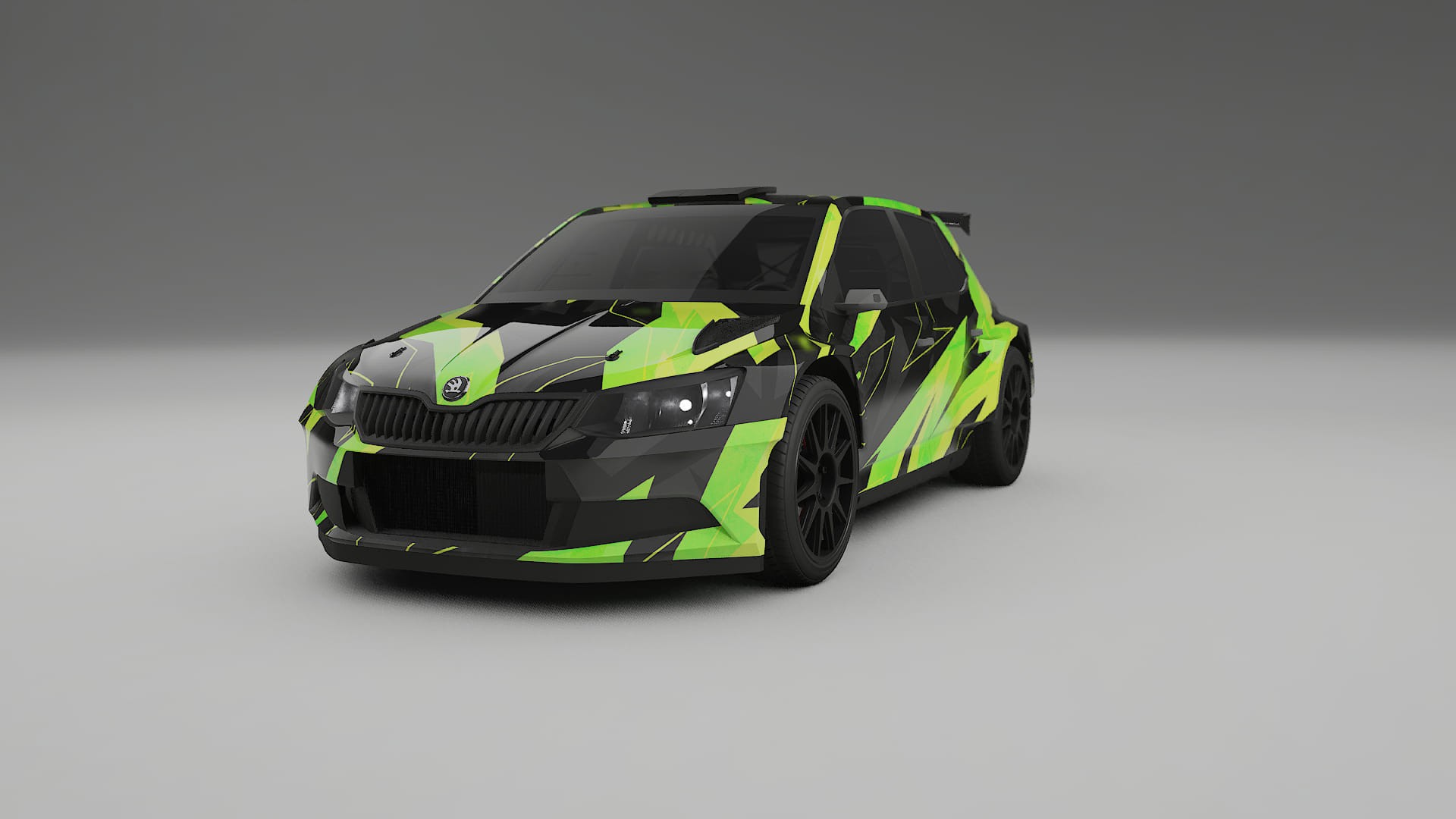 Škoda Fabia R5 6V NINJA TURTLES – Designový Wrap PPF Fólie na auto - tisknutelný polyuretan